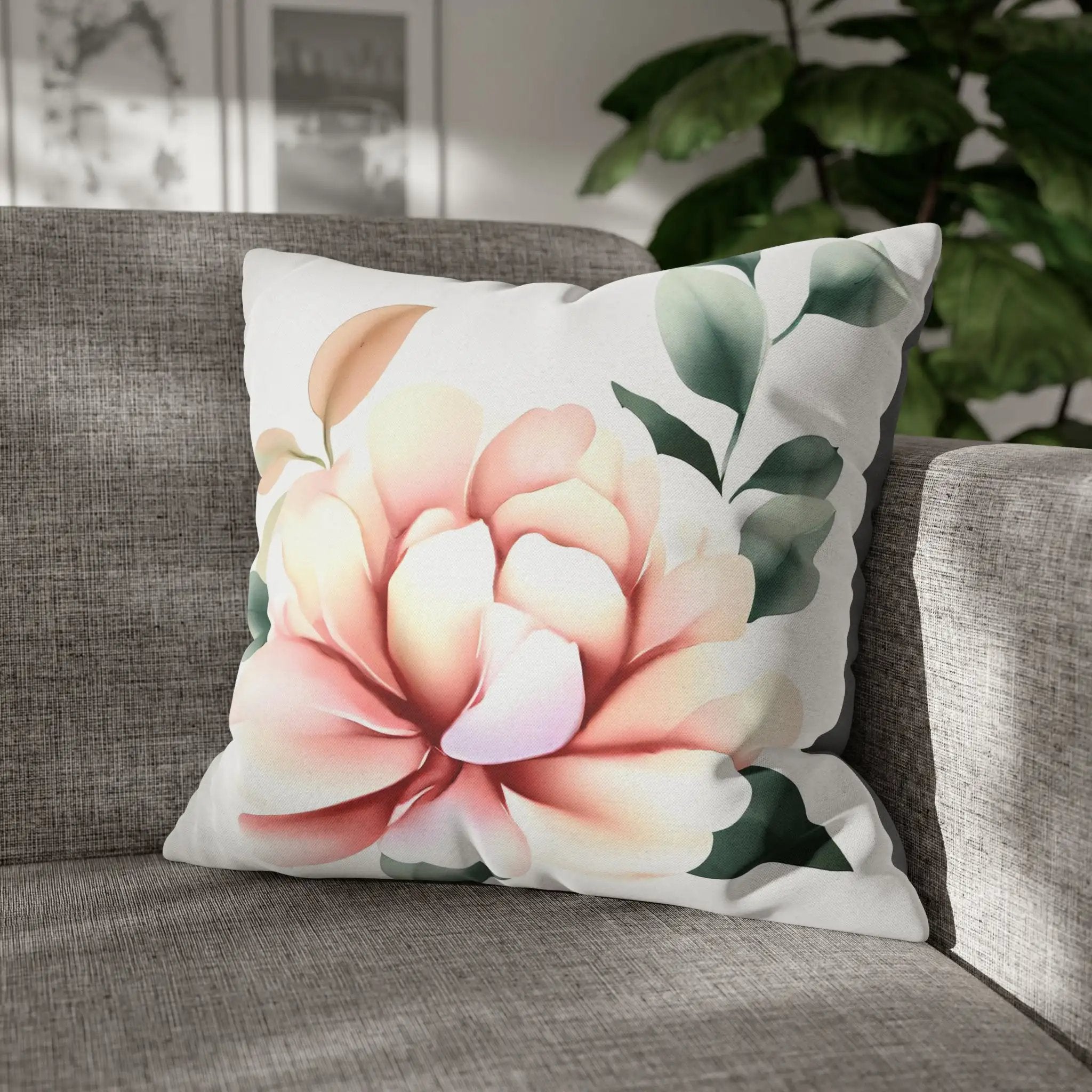 Pillow Sham | a pillow with a flower on it sitting on a couch