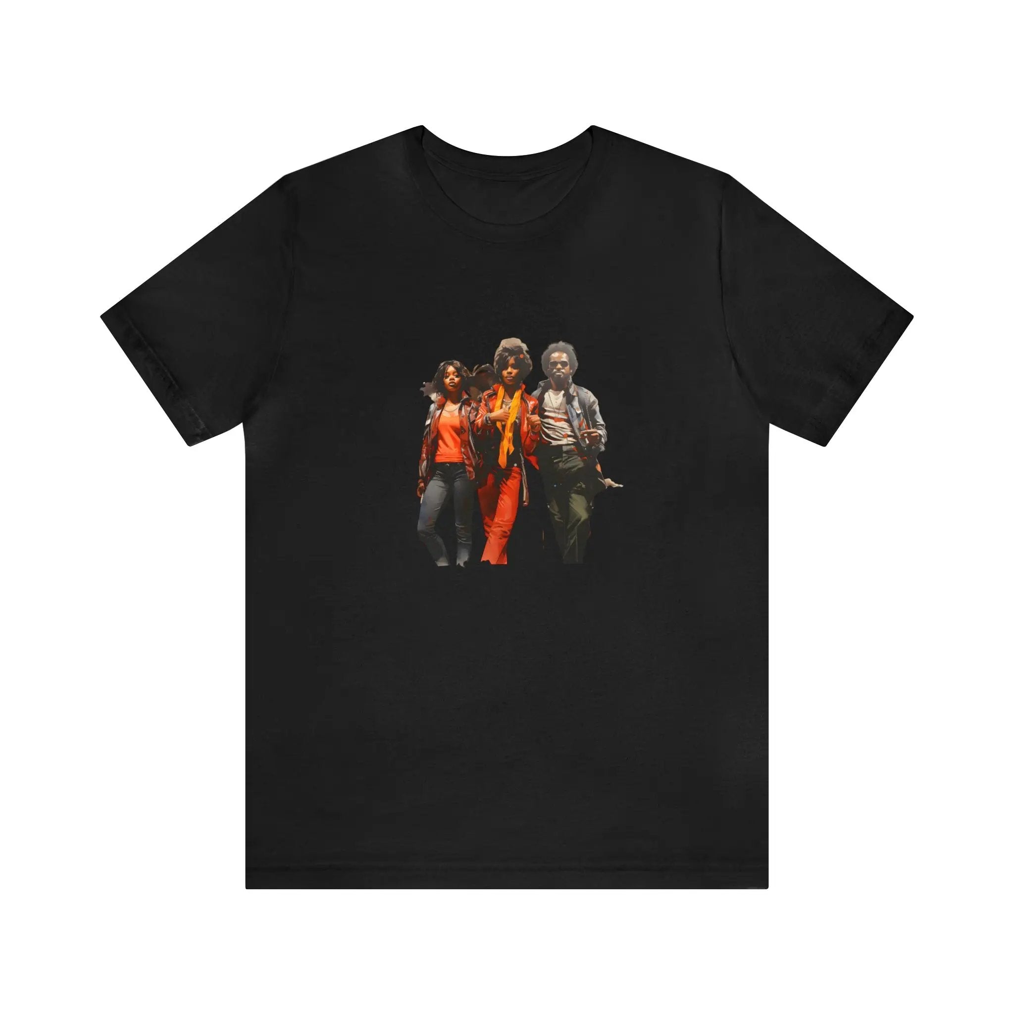 Couple t shirt | a black t - shirt with a group of people on it