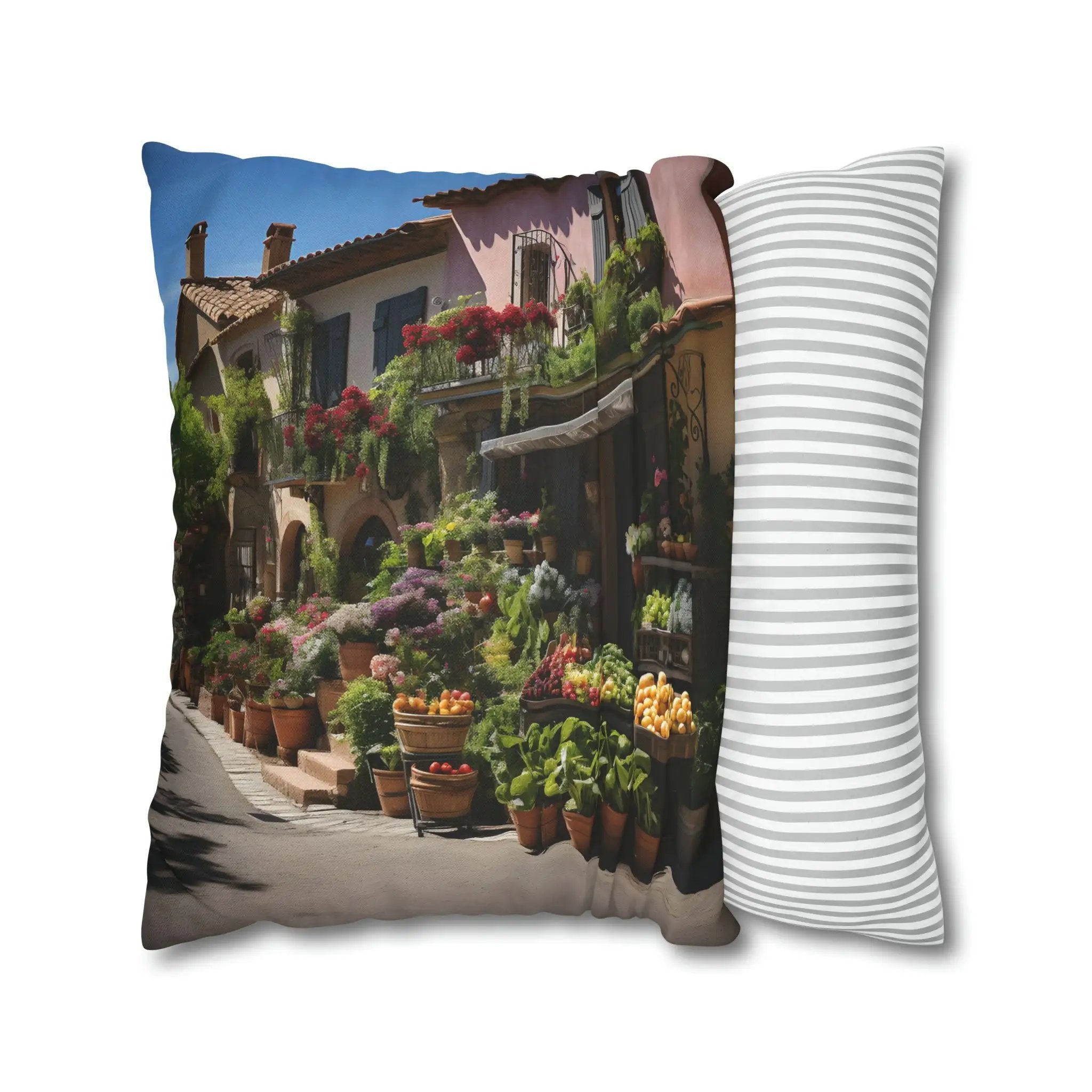 Pillow Sham | The Traditional Markets of Provence | A Feast for the Senses | Pastel Flower Pillow Case