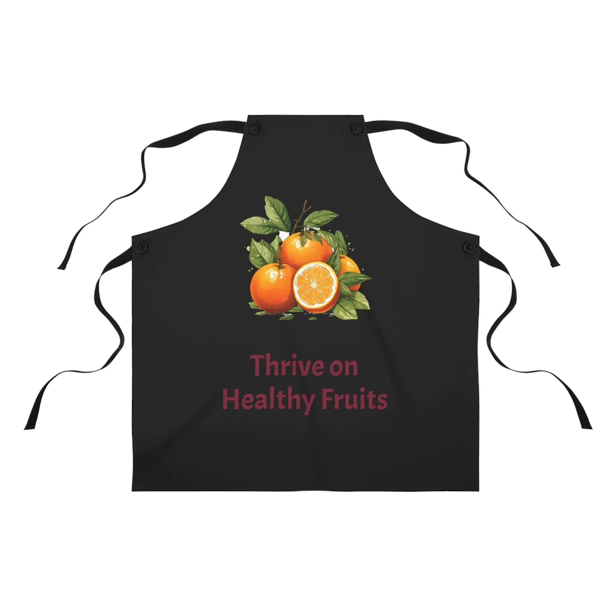 Chef Apron | a black apron with oranges and leaves on it