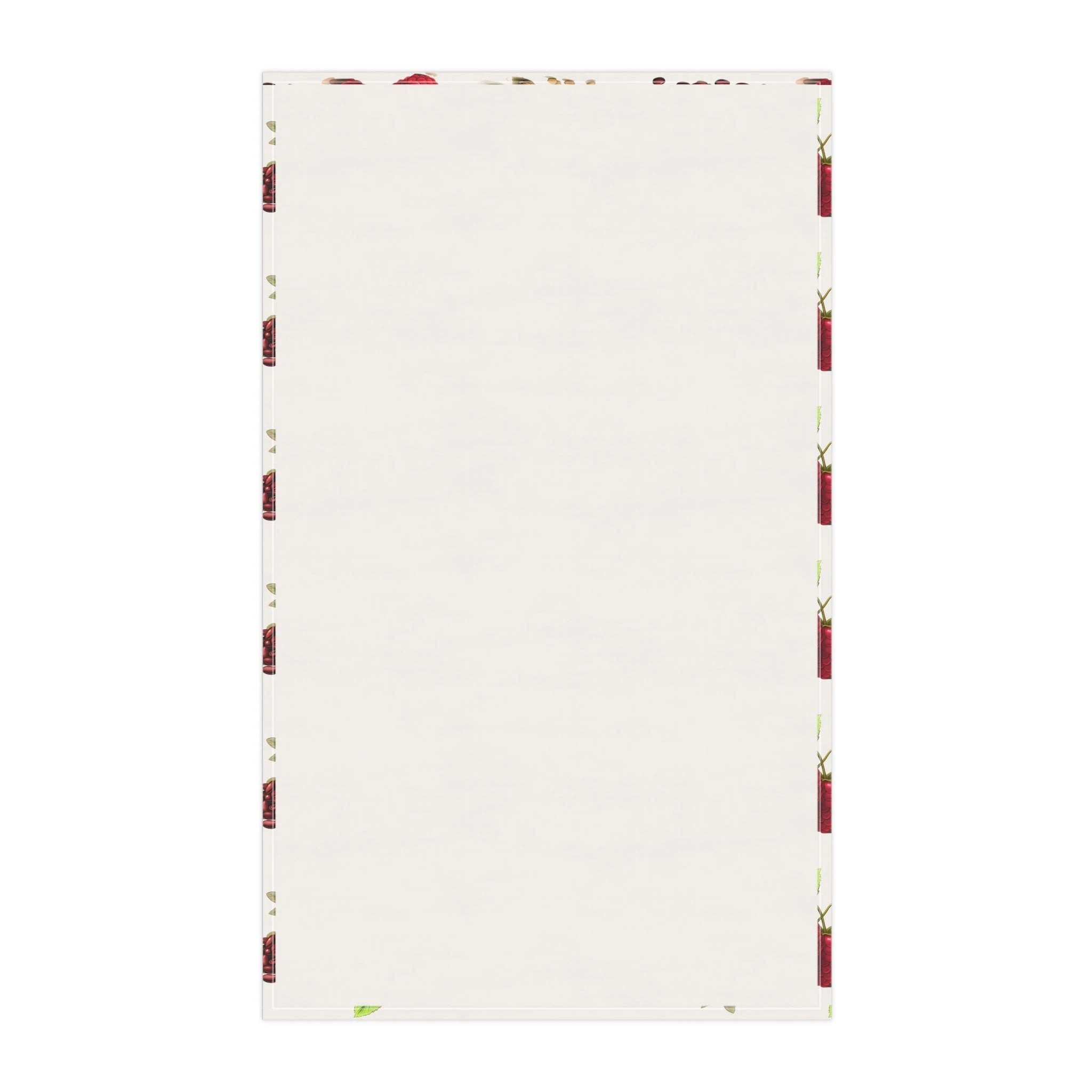 Kitchen Towel | a white sheet of paper with red flowers on it