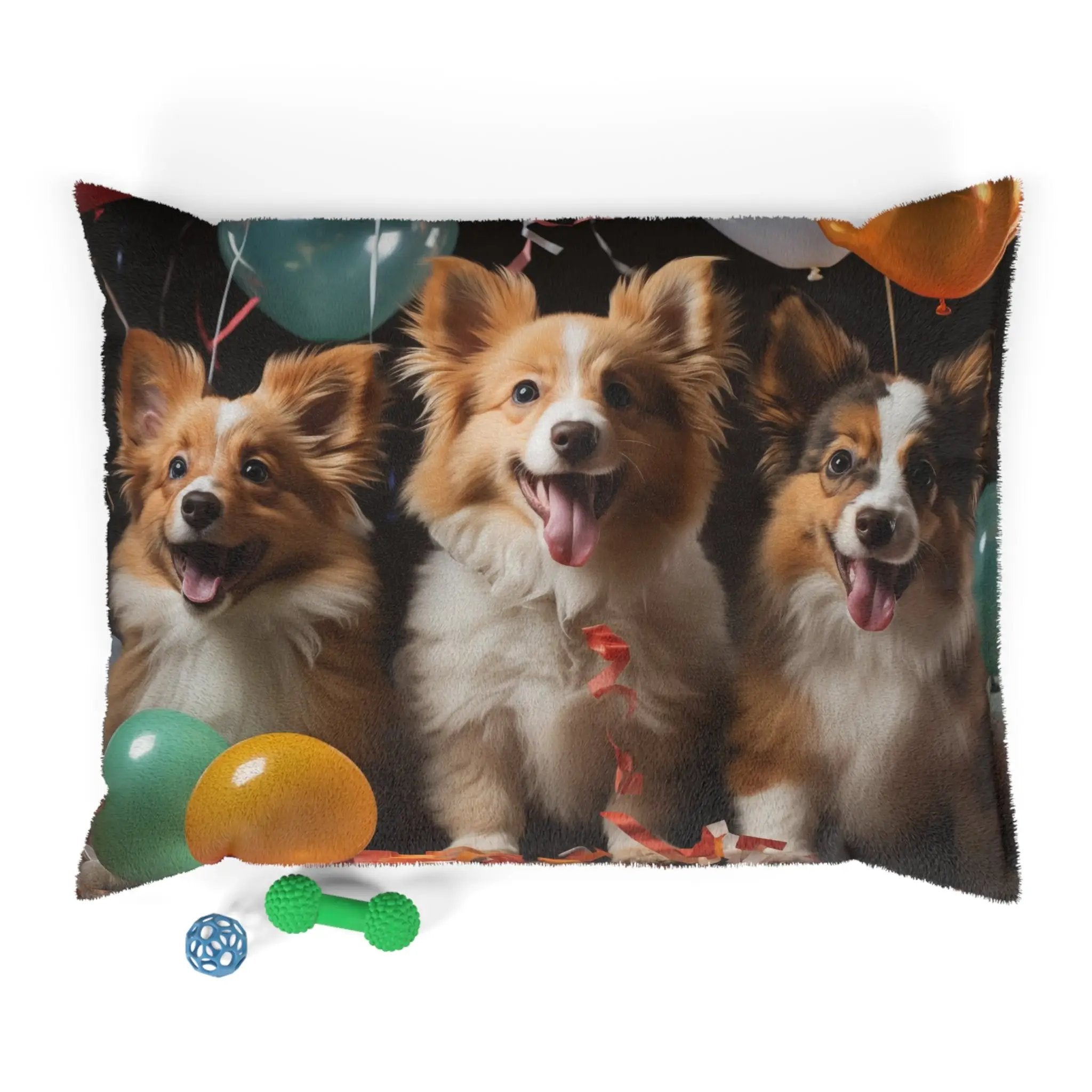 Pet Bed | a group of three dogs standing next to each other