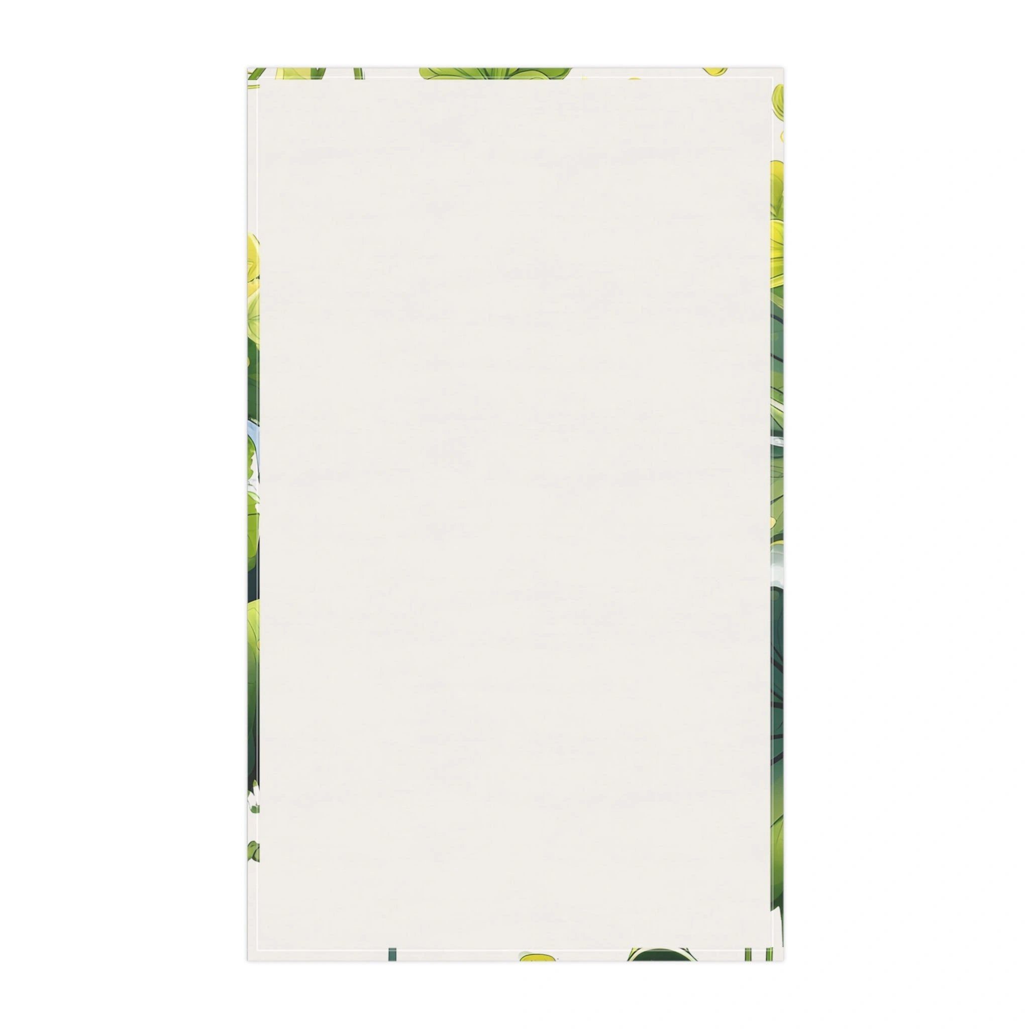 Kitchen Towel | a white sheet of paper with green leaves on it