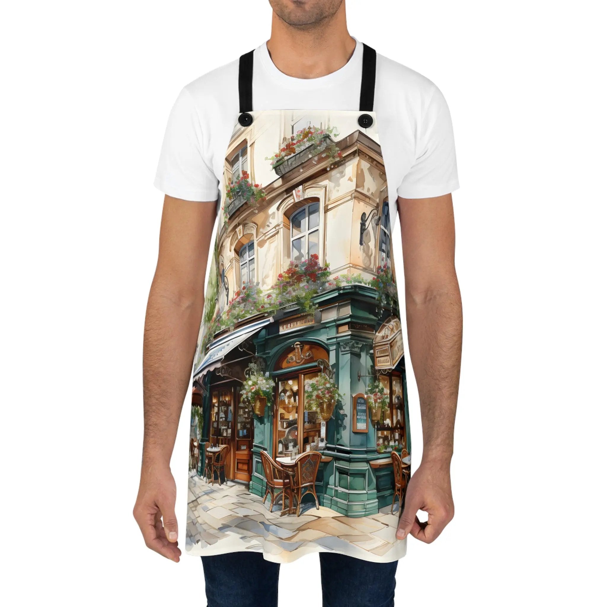 Chef Apron | a man standing in front of a building wearing a apron