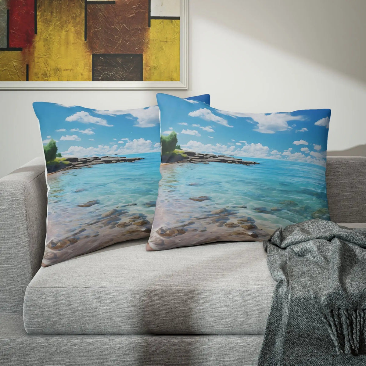 Pillow Sham | Sea Beach Landscape | Avatar Style | Cushion Cover | Pillowcase | Pillow Slip | Pillow Cover