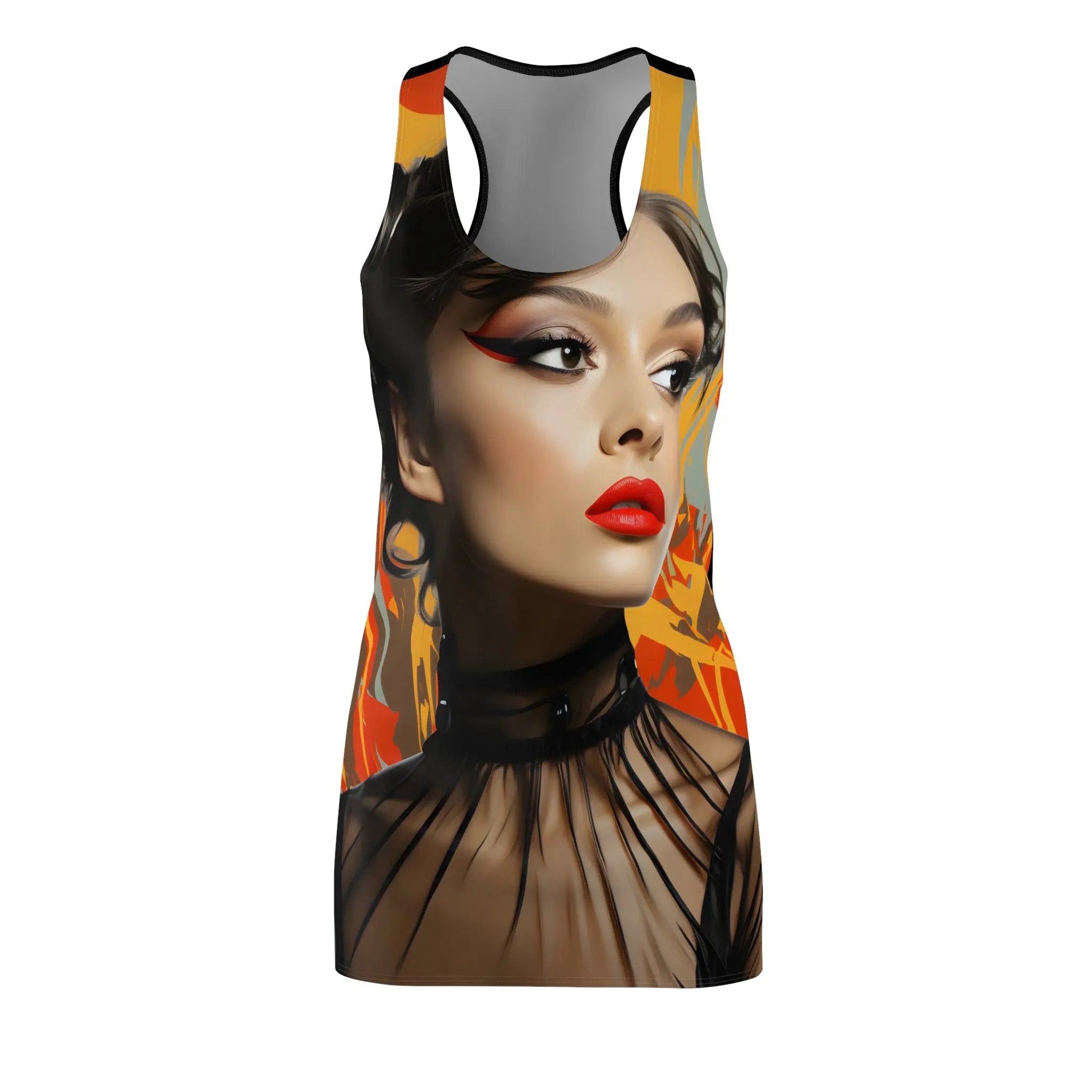 Woman summer dress | a women's tank top with a picture of a woman's face