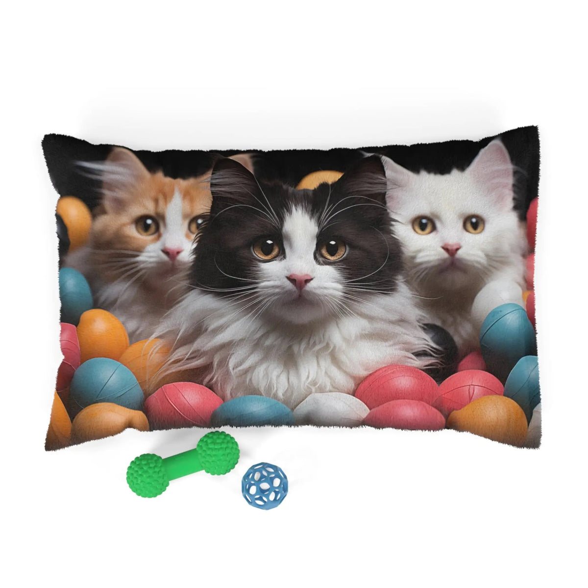 Pet Bed | a group of cats laying on top of a pile of balls