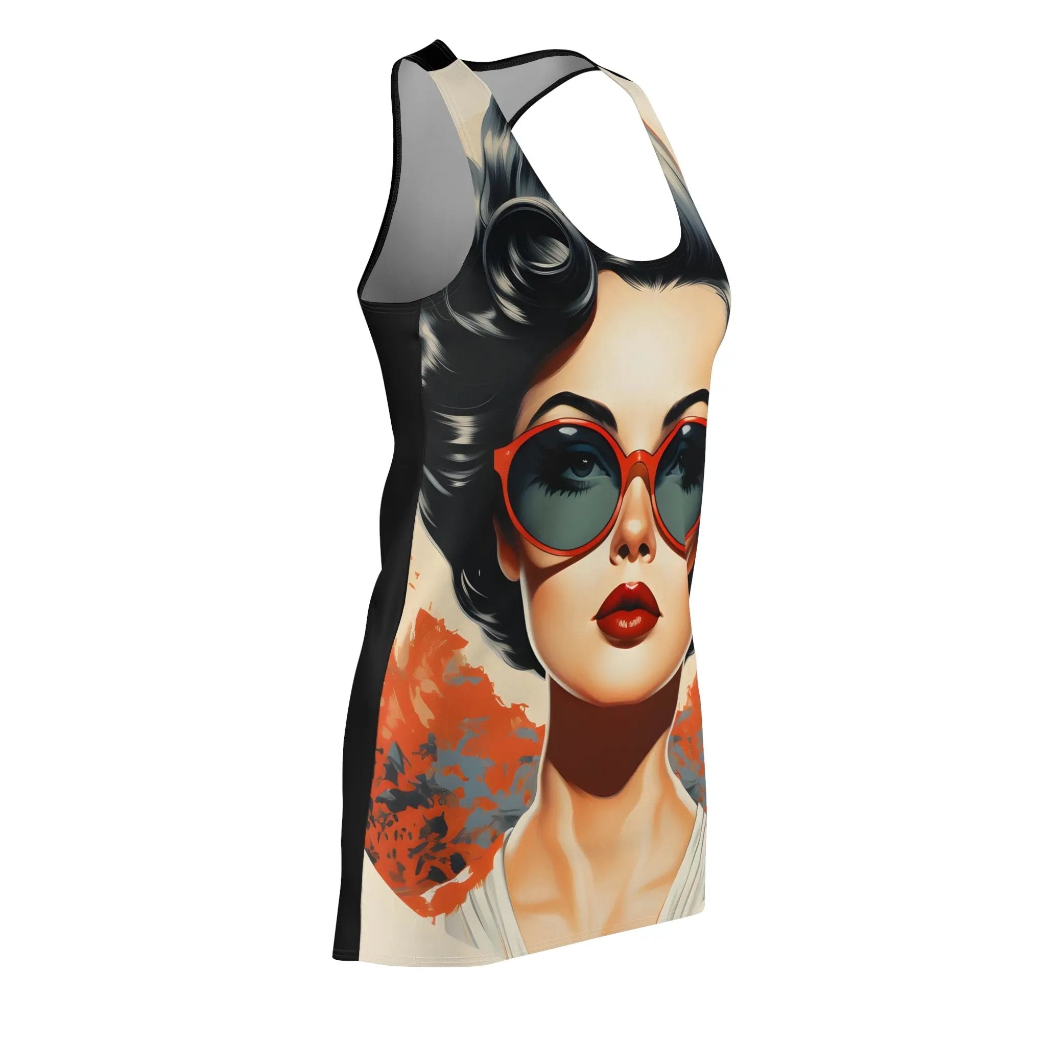 Woman summer dress | a women's tank top with a picture of a woman wearing sunglasses