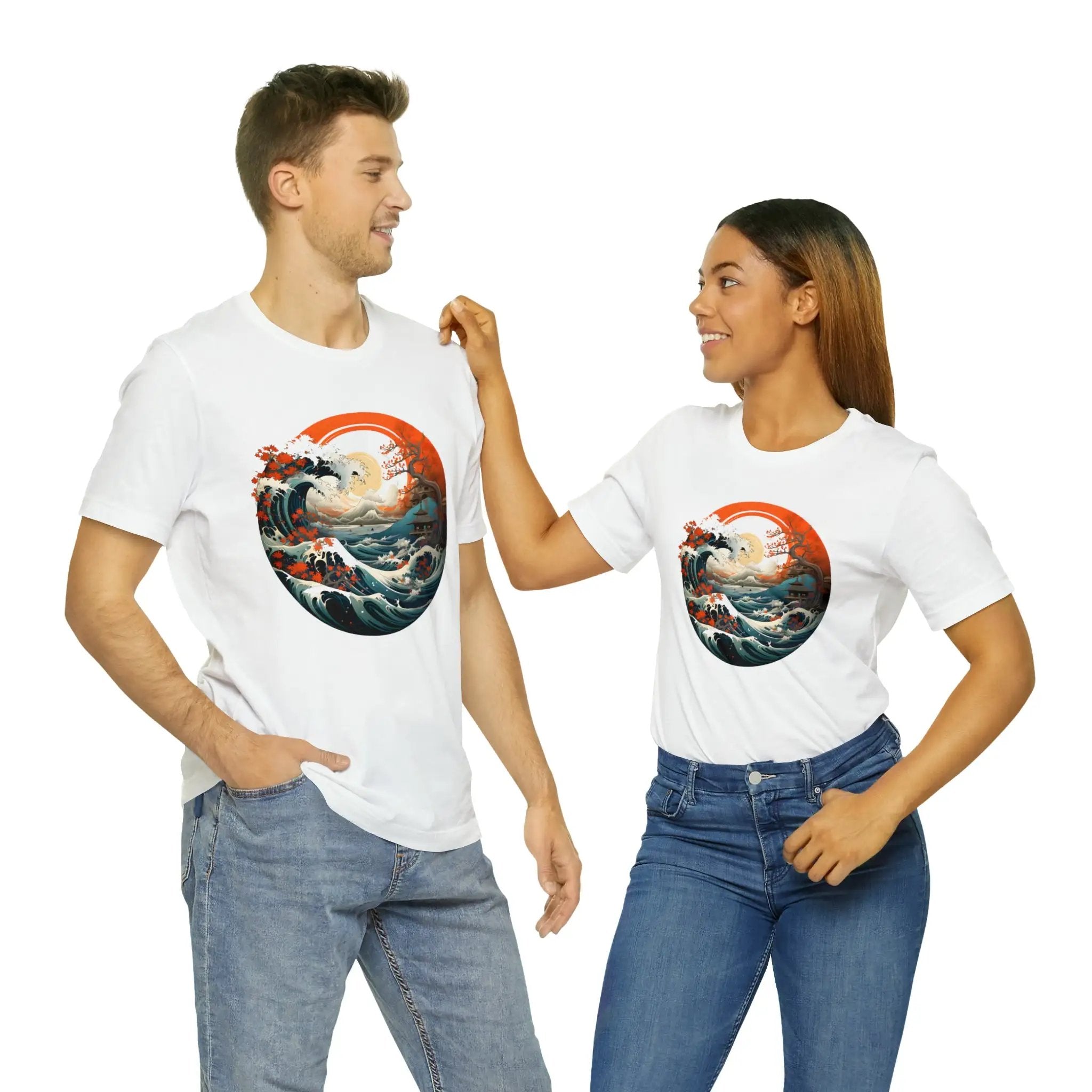 Couple t shirt | a man and a woman standing next to each other