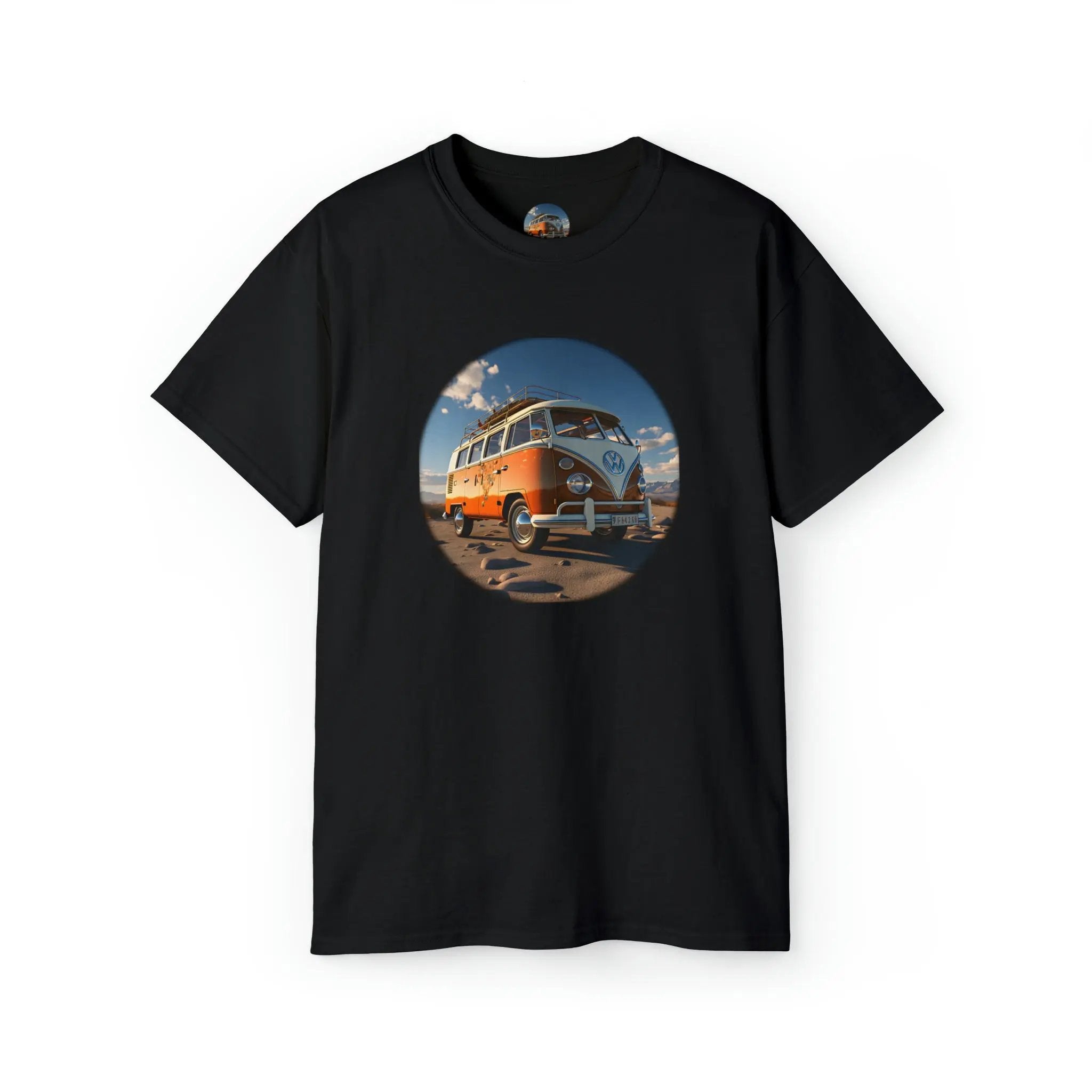 men tee graphic | a t - shirt with an image of a van bus