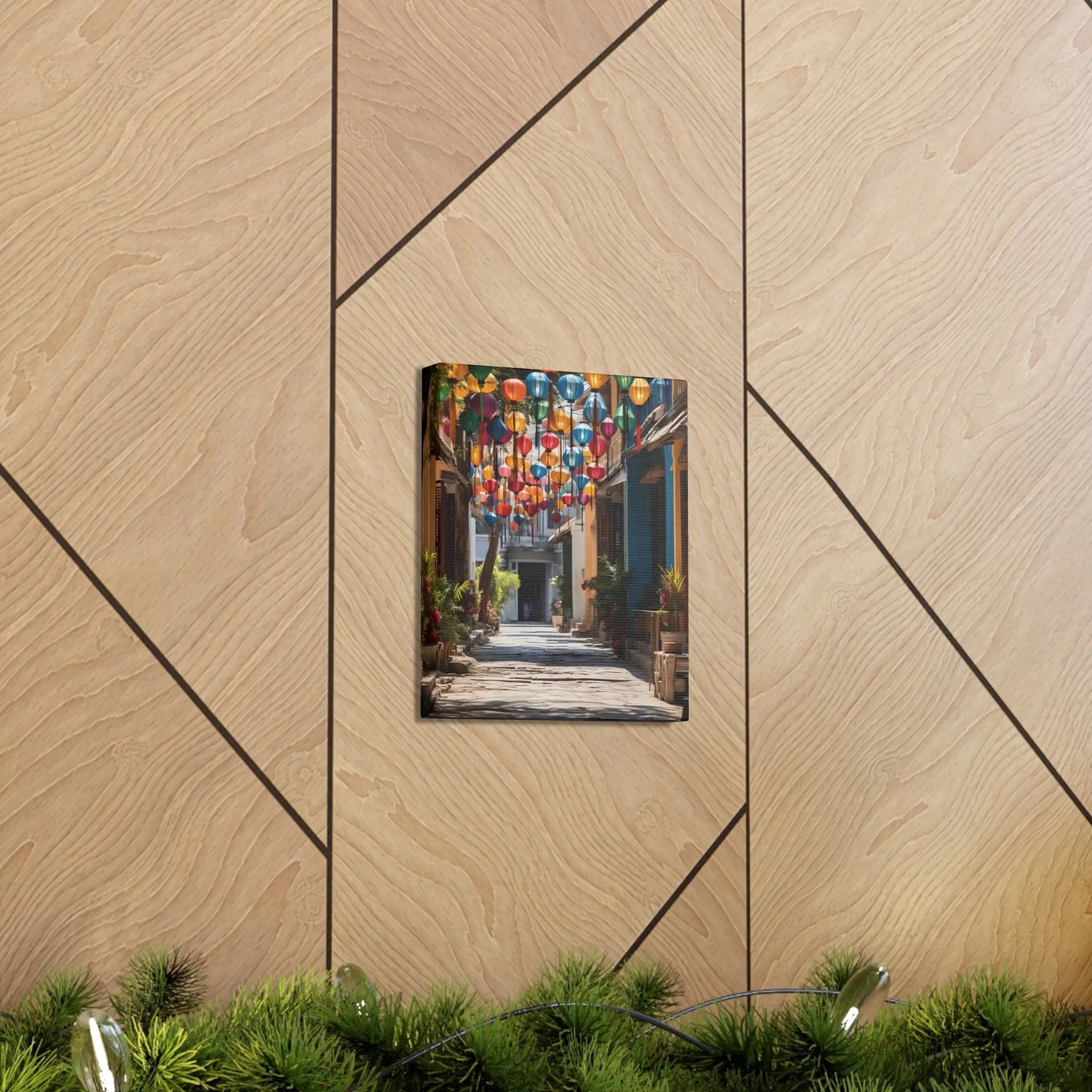 Canvas Gallery Wraps | a picture hanging on a wall with a picture of a street