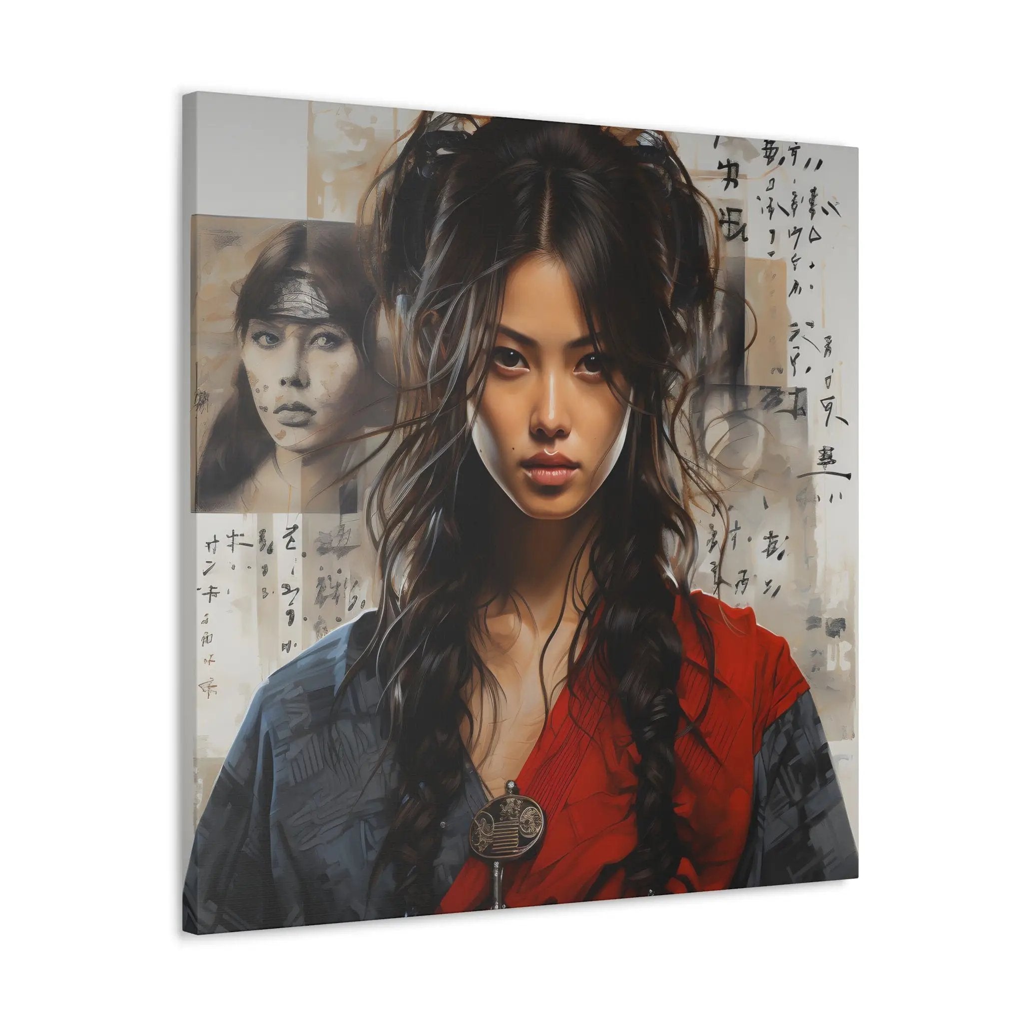 Canvas Gallery Wraps | Beautiful Kimono | a painting of a woman with long hair