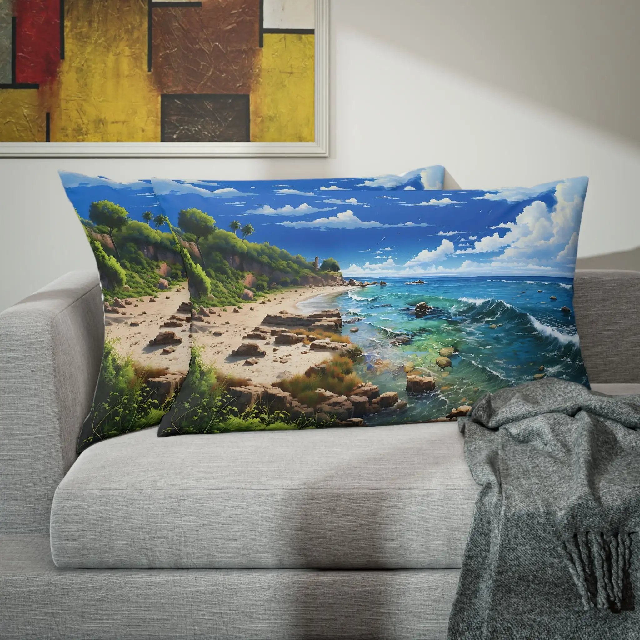 Pillow Sham | Sea Beach Landscape | Avatar Style | Cushion Cover | Pillowcase | Pillow Slip | Pillow Cover