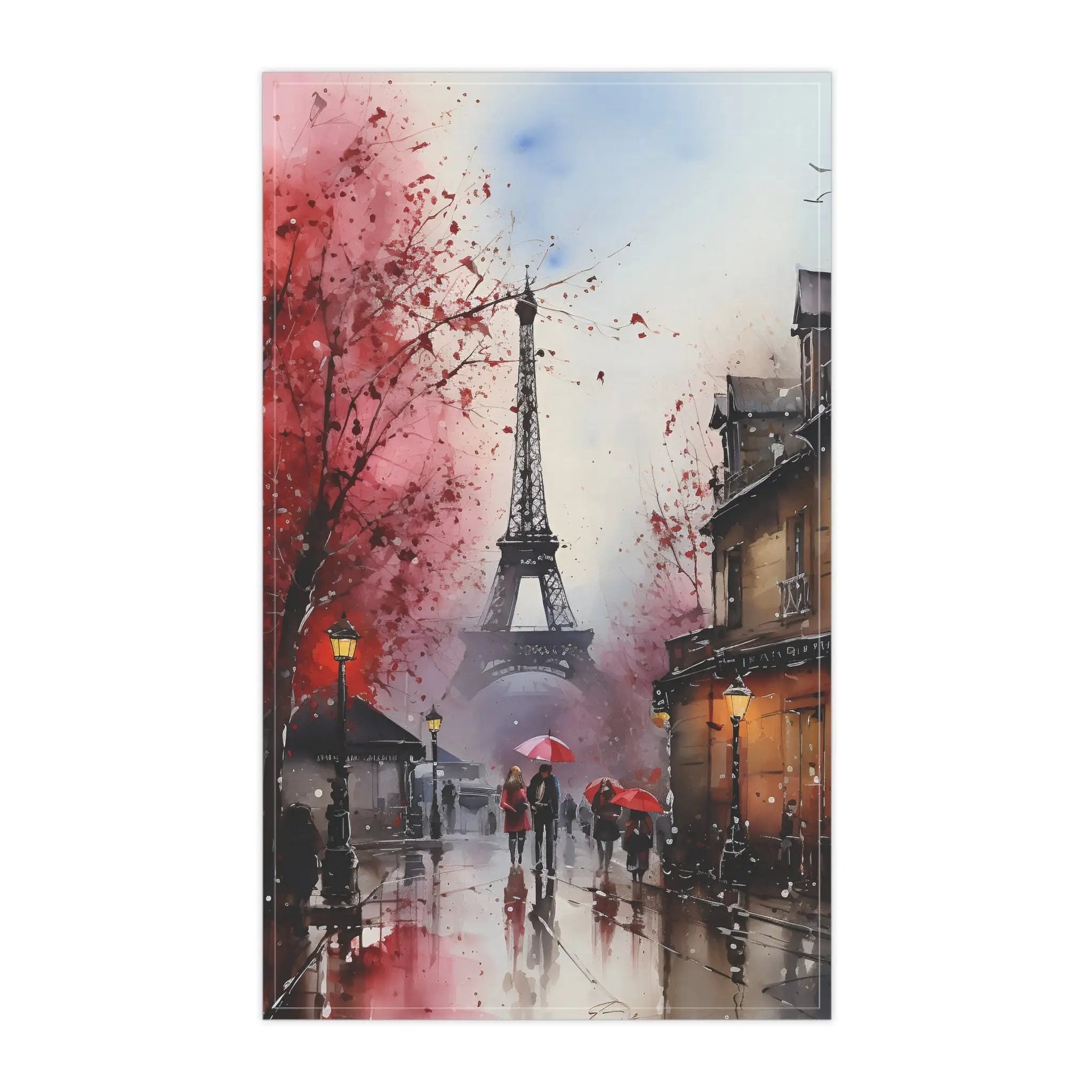 Kitchen Towel | a painting of the eiffel tower in paris