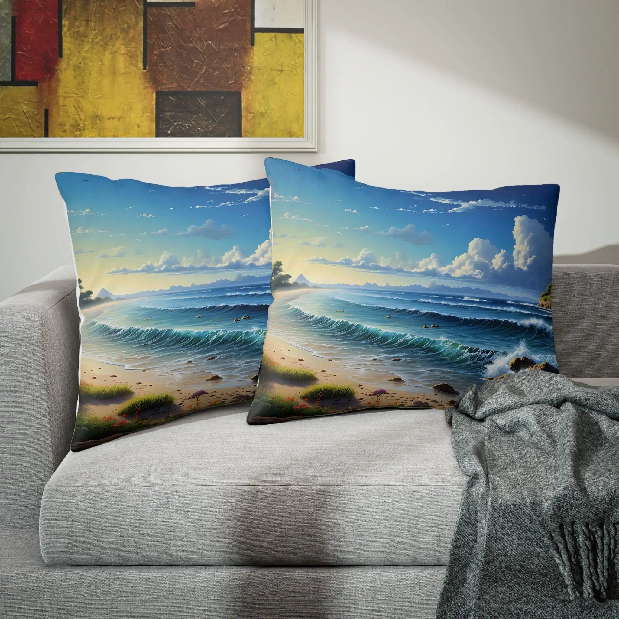 Pillow Sham | Sea Beach Landscape | Avatar Style | Cushion Cover | Pillowcase | Pillow Slip | Pillow Cover