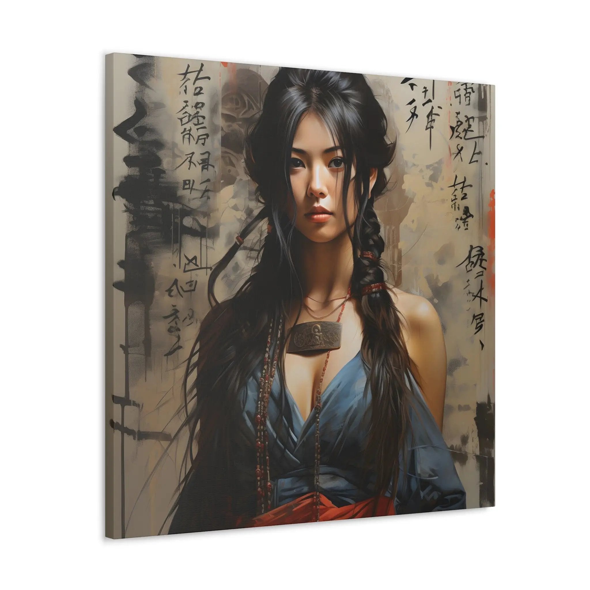 Canvas Gallery Wraps | a painting of a woman with long hair