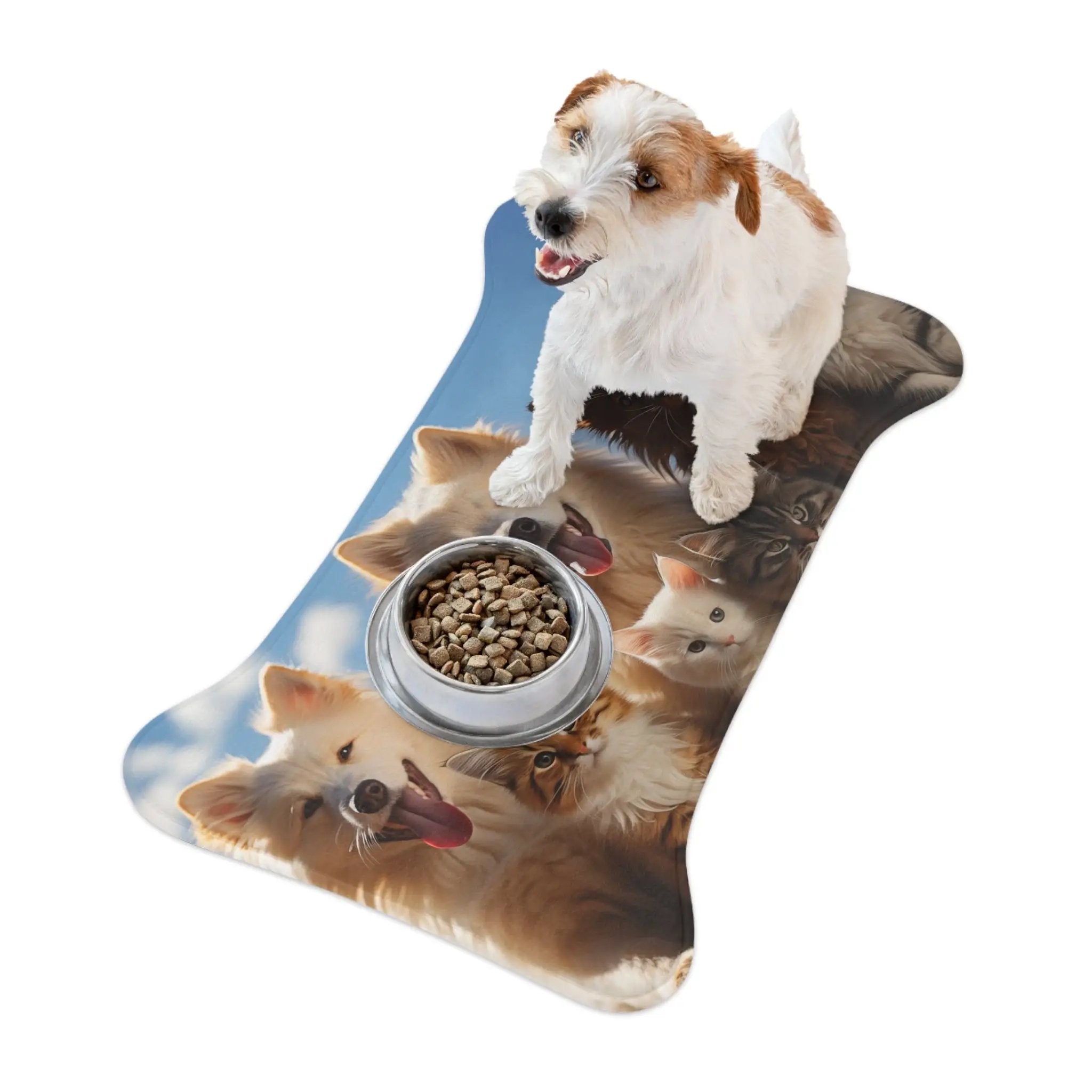 Pet Feeding Mats | a picture of a dog with a bowl of food