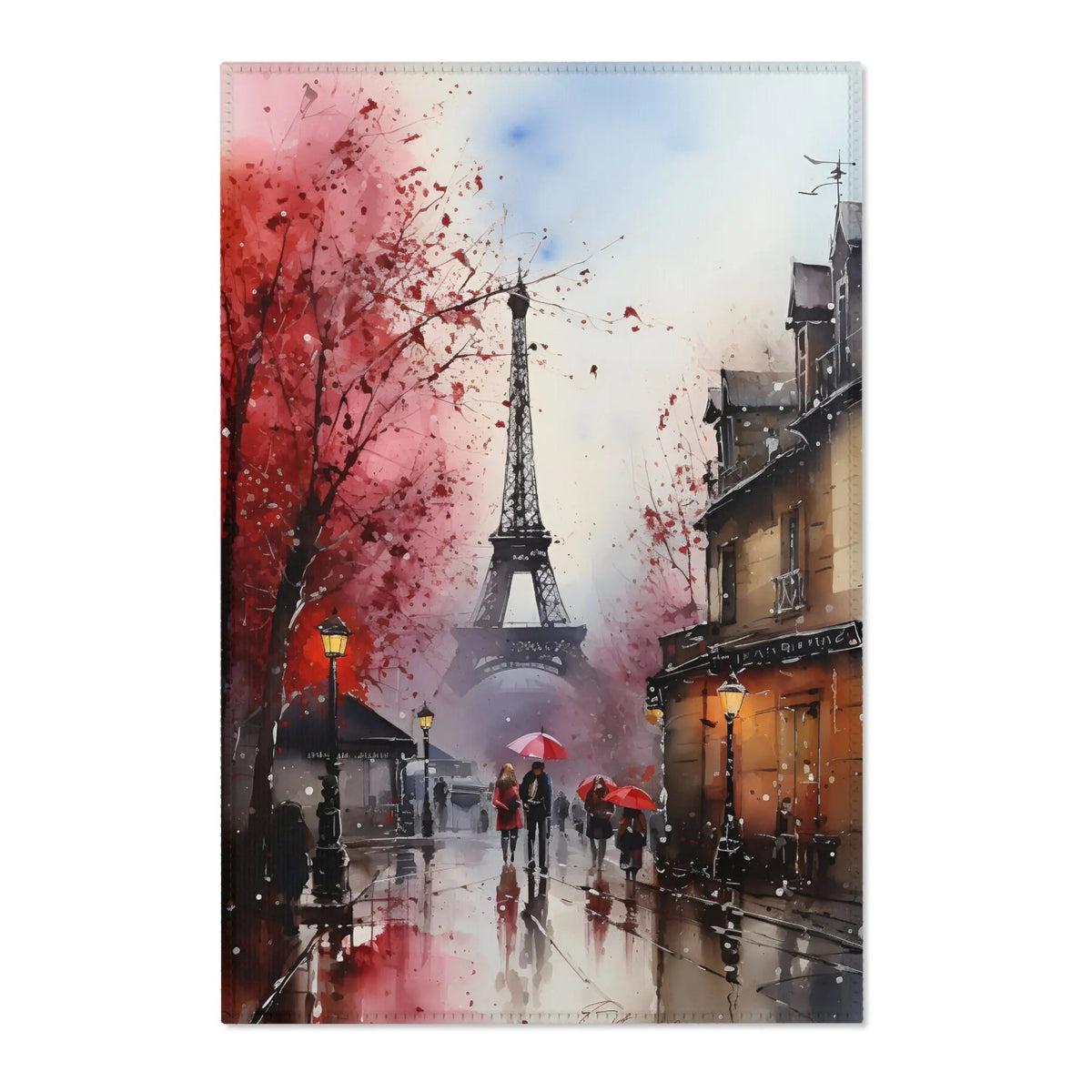 Area rugs for living room | a painting of the Eiffel tower in Paris