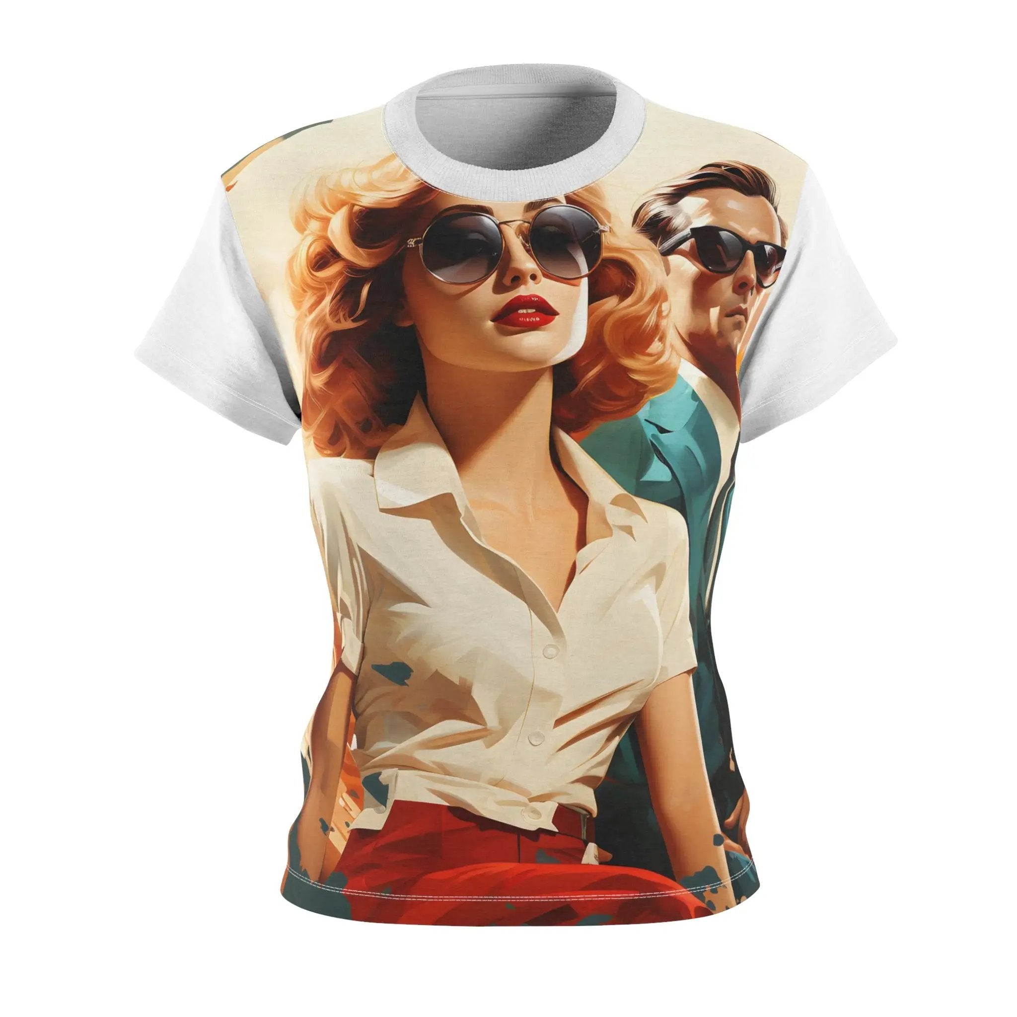 Women Tee | shirt with a picture of a man and a woman