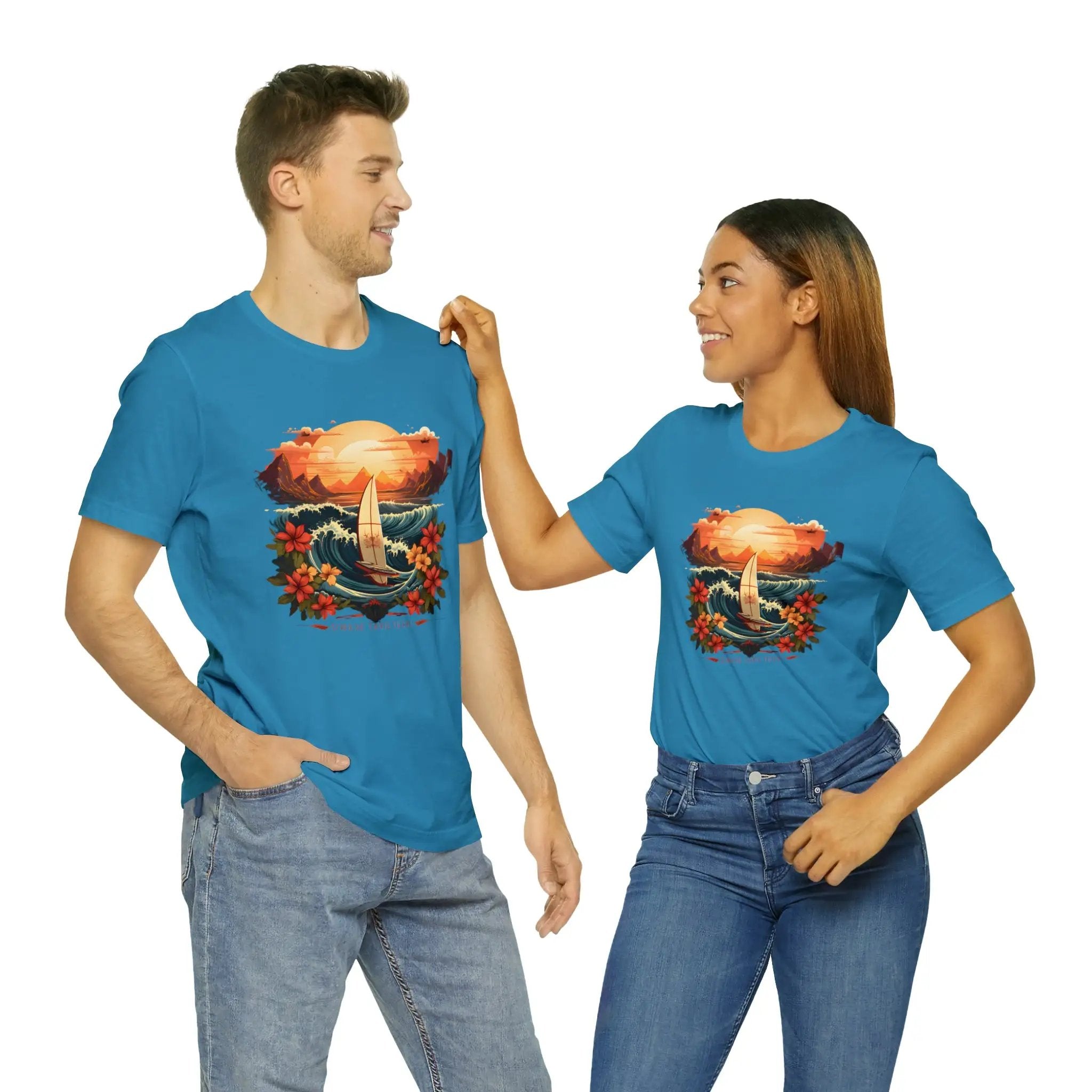 Couple t shirt | a man and a woman standing next to each other