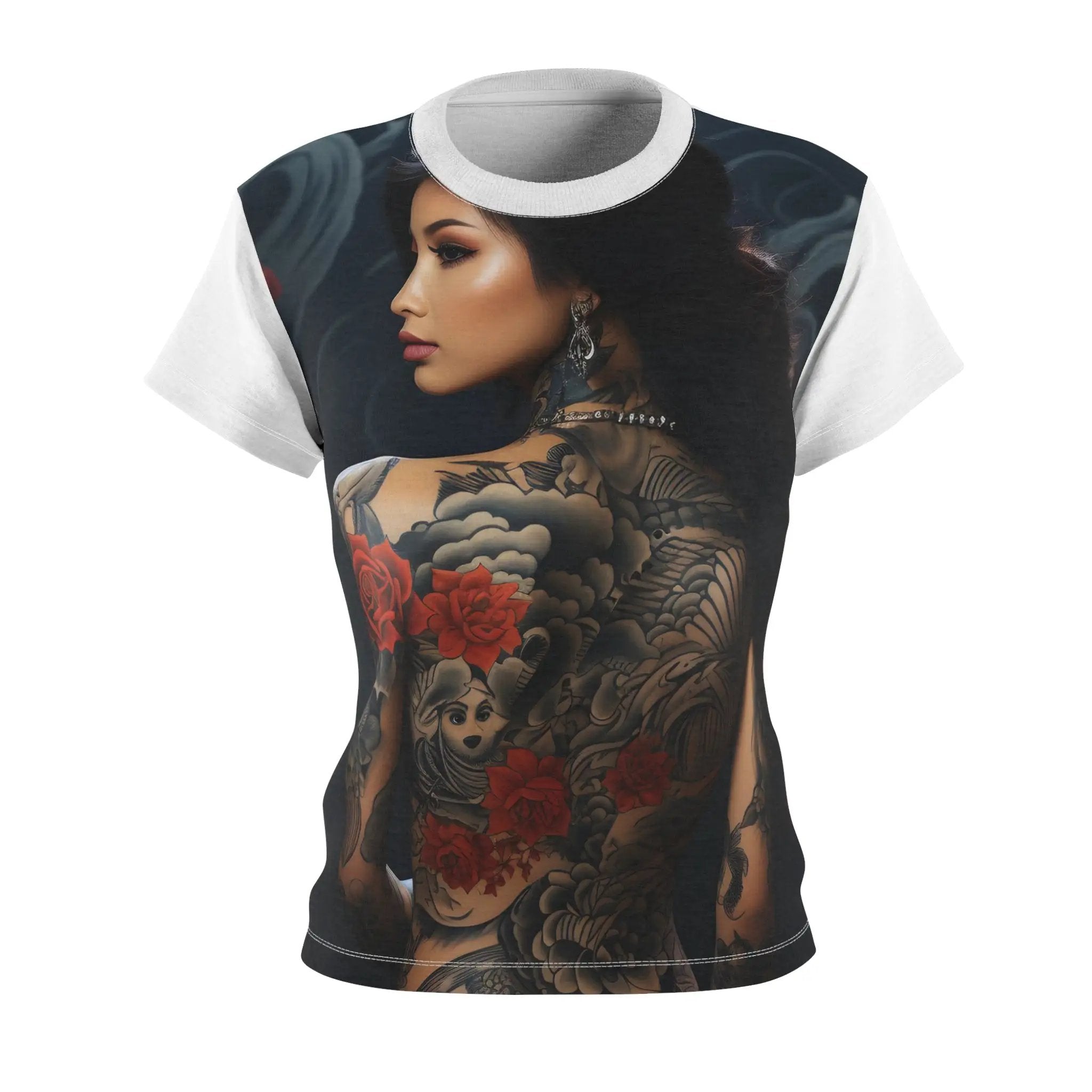 Women Tee | shirt with a picture of a tattooed woman