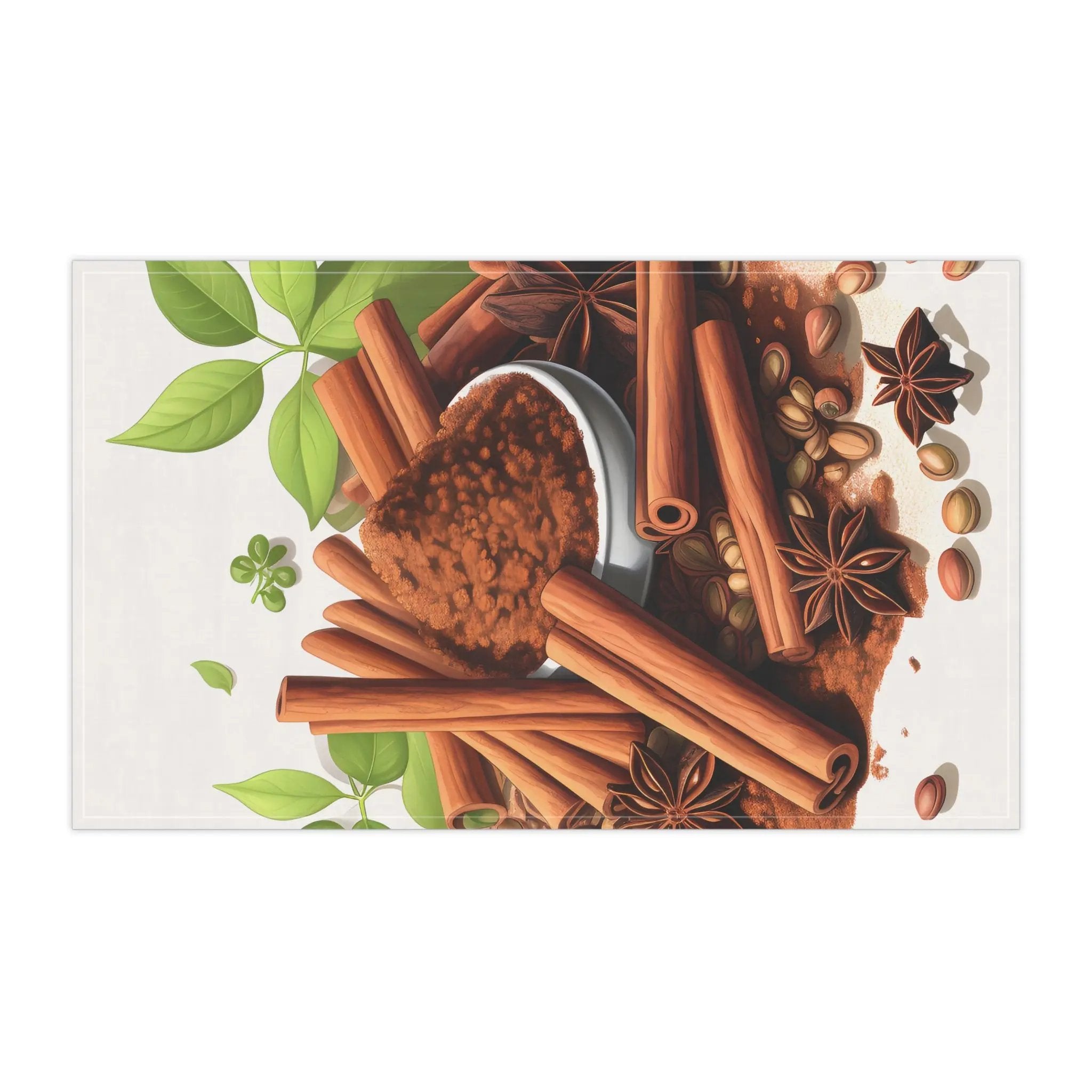 Kitchen Towel | a pile of cinnamons and spices on a table