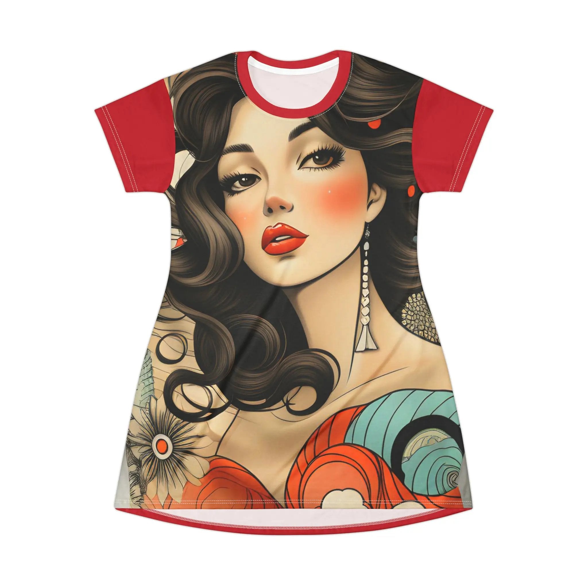 woman shirt dress | a women's t - shirt with a picture of a woman's face