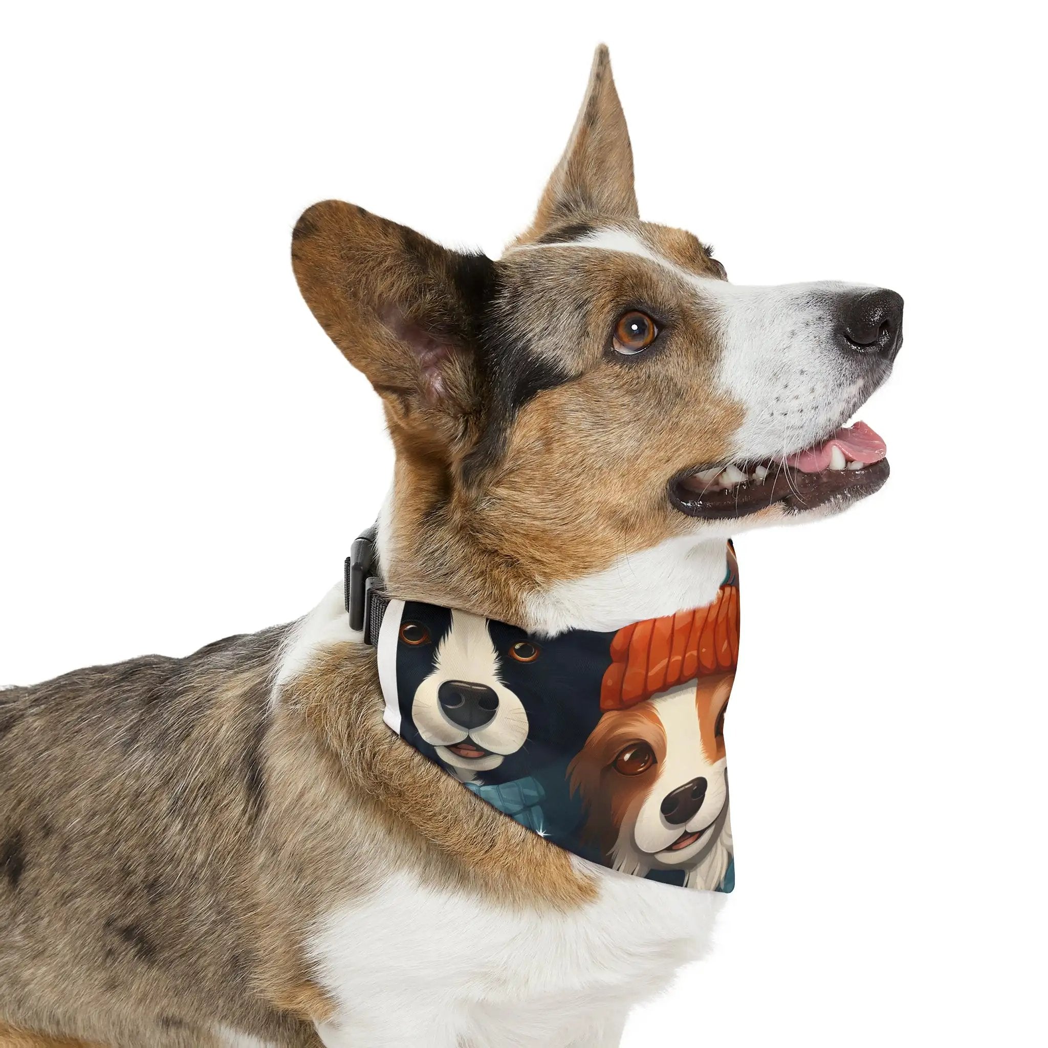 Pet Bandana | a brown and white dog wearing a bandana