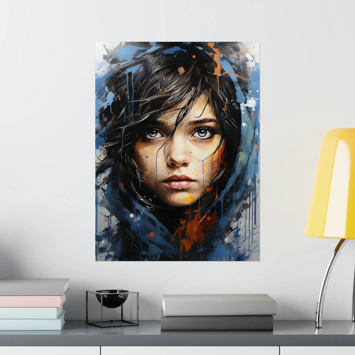 Kawaii Posters | a painting of a girl with blue eyes