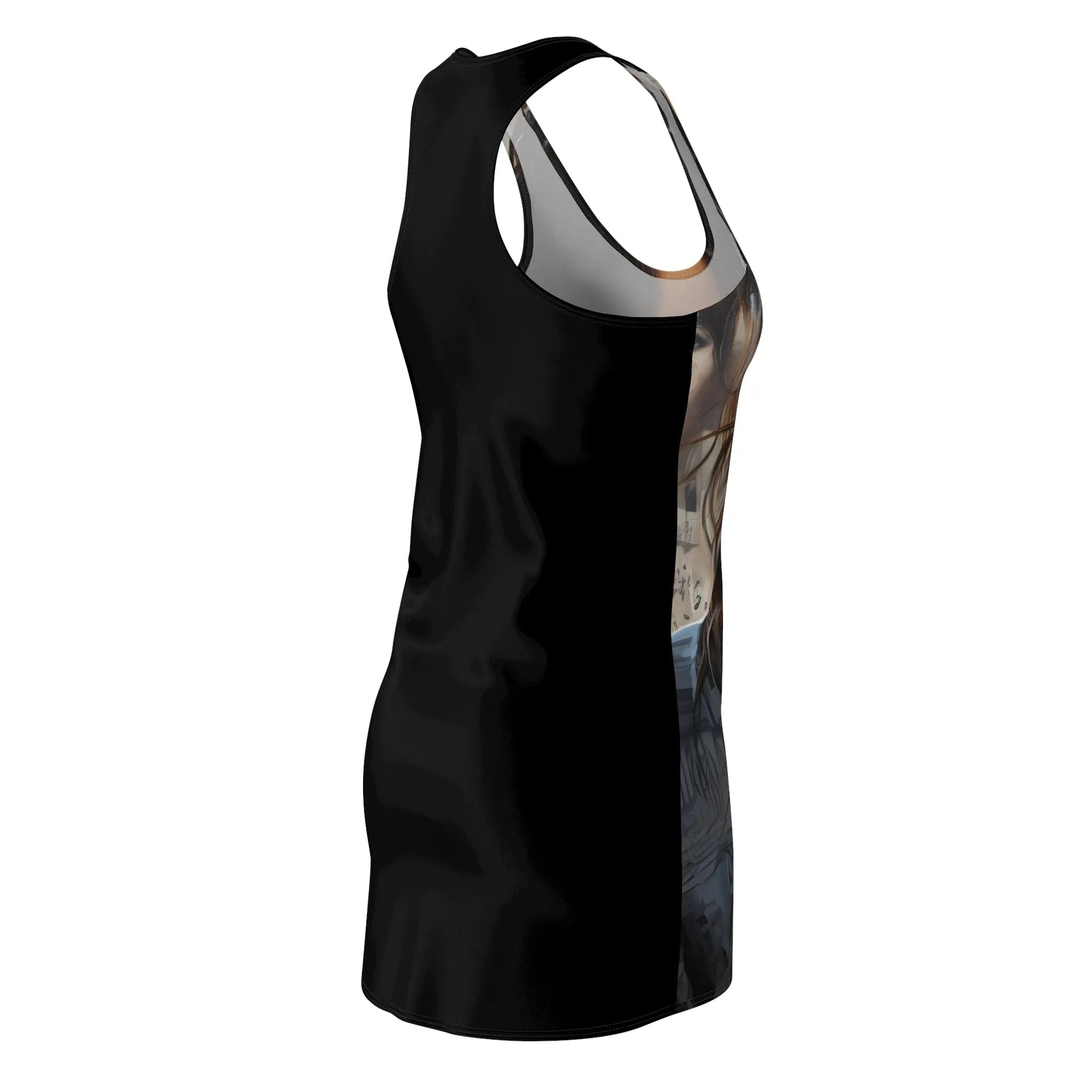 Woman summer dress | a black tank top with a picture of a woman