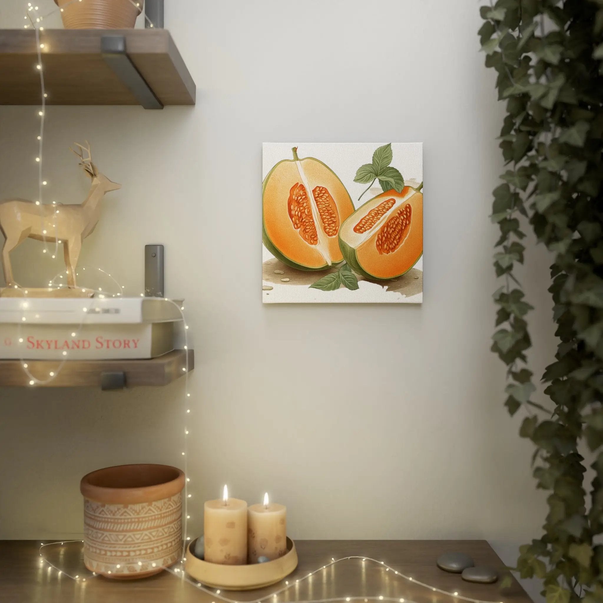 Canvas Gallery Wraps | a couple of pieces of fruit sitting on top of a table