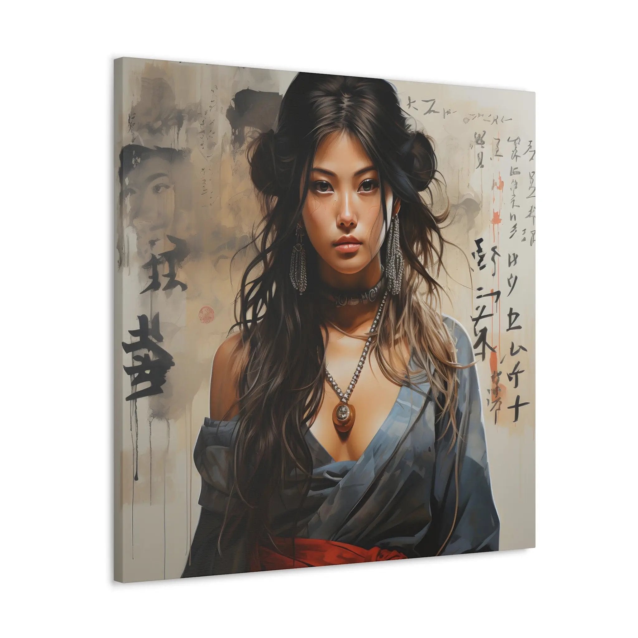 Canvas Gallery Wraps | a painting of a woman with long hair