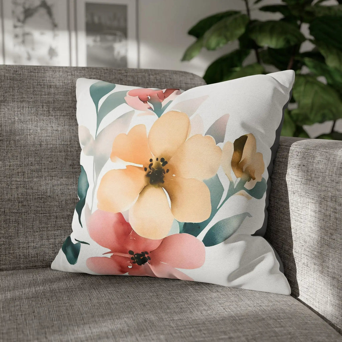 Pillow Sham | a pillow on a couch with flowers on it