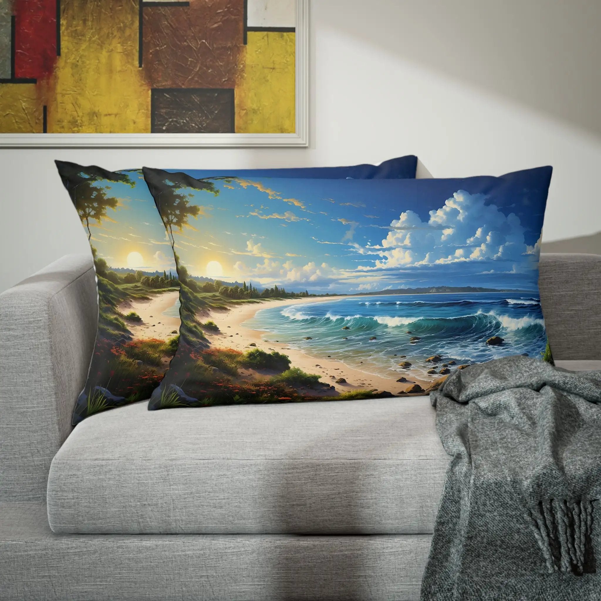 Pillow Sham | Sea Beach Landscape | Avatar Style | Cushion Cover | Pillowcase | Pillow Slip | Pillow Cover