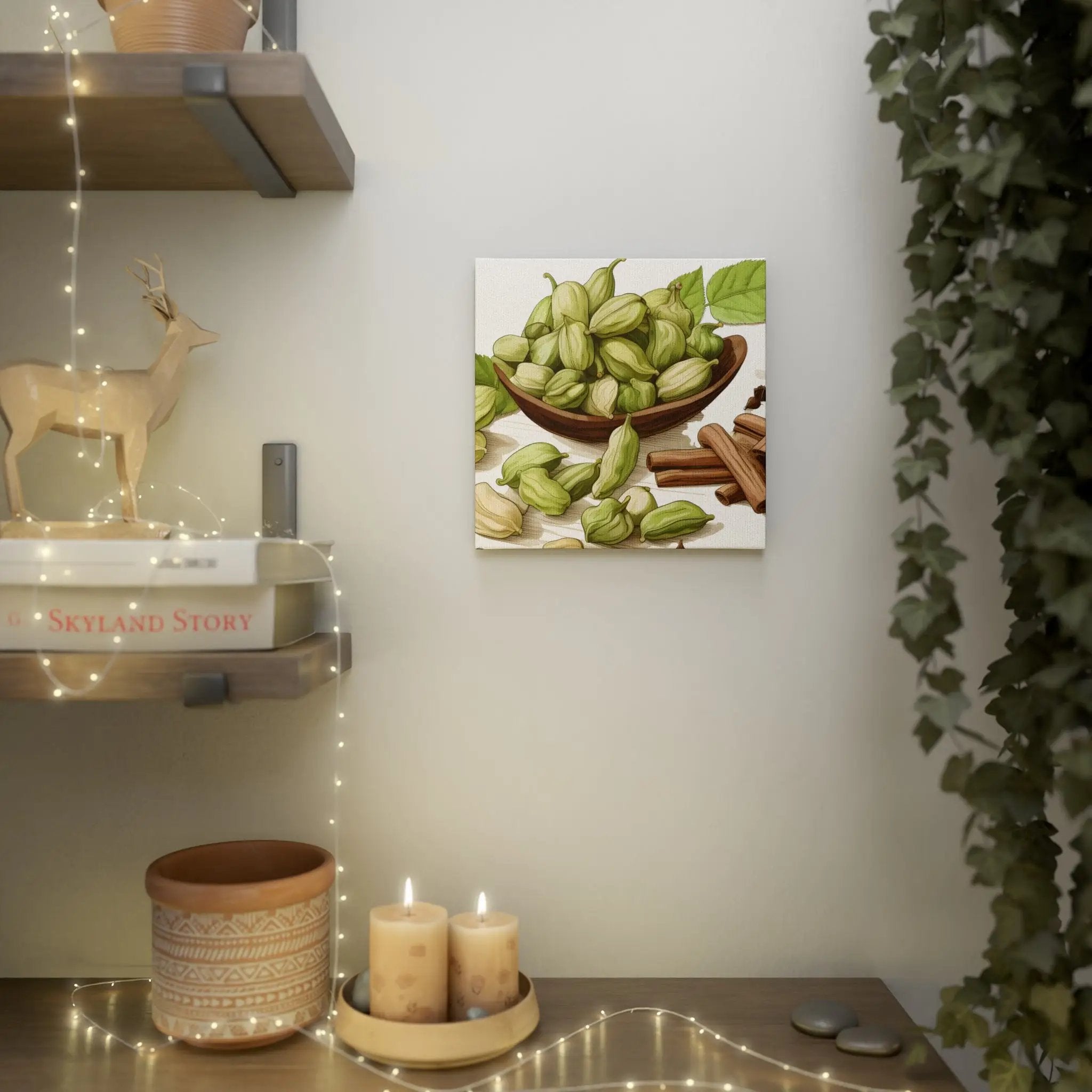 Canvas Gallery Wraps | a wooden table topped with a bowl of nuts