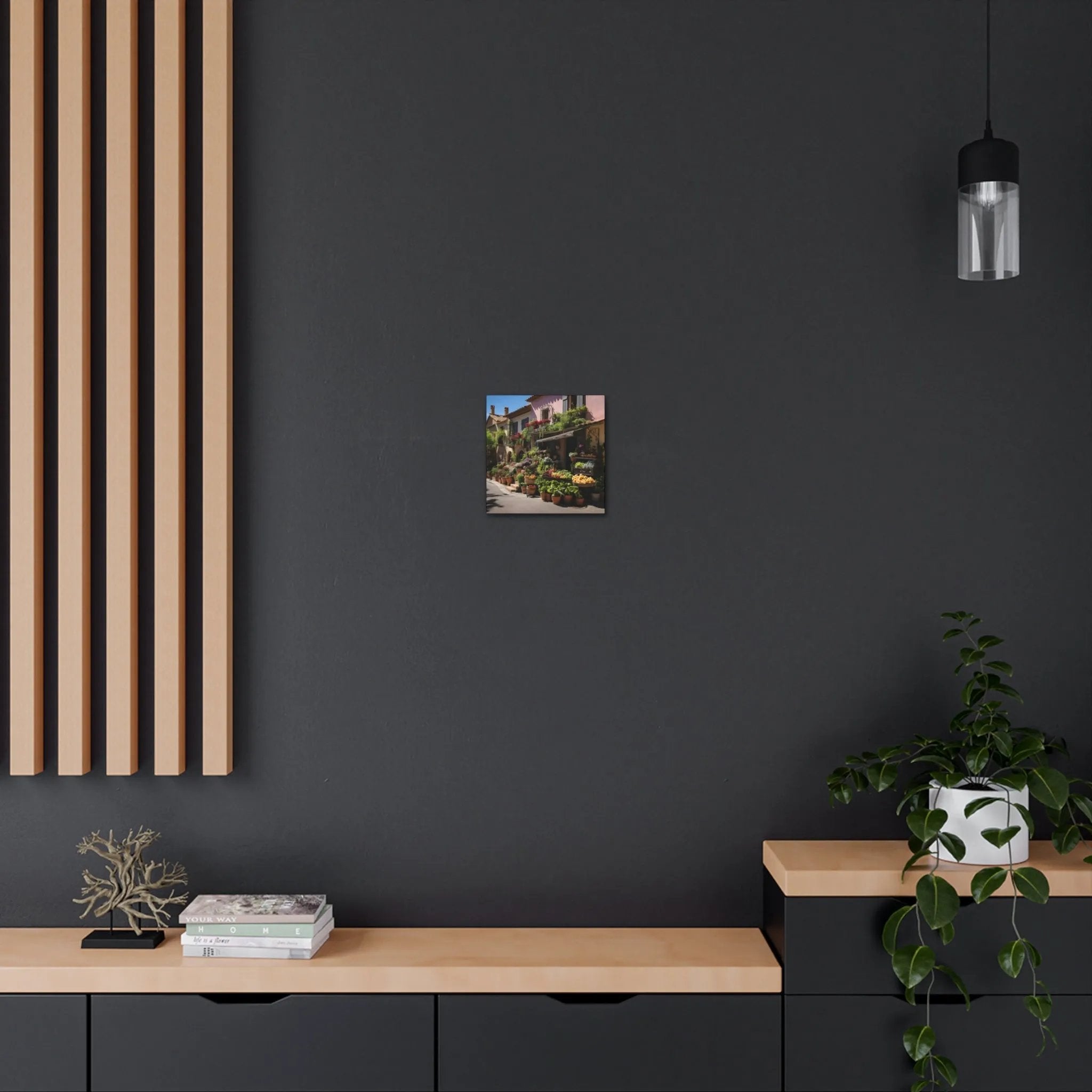 Canvas Gallery Wraps | a room with a table and a plant on it