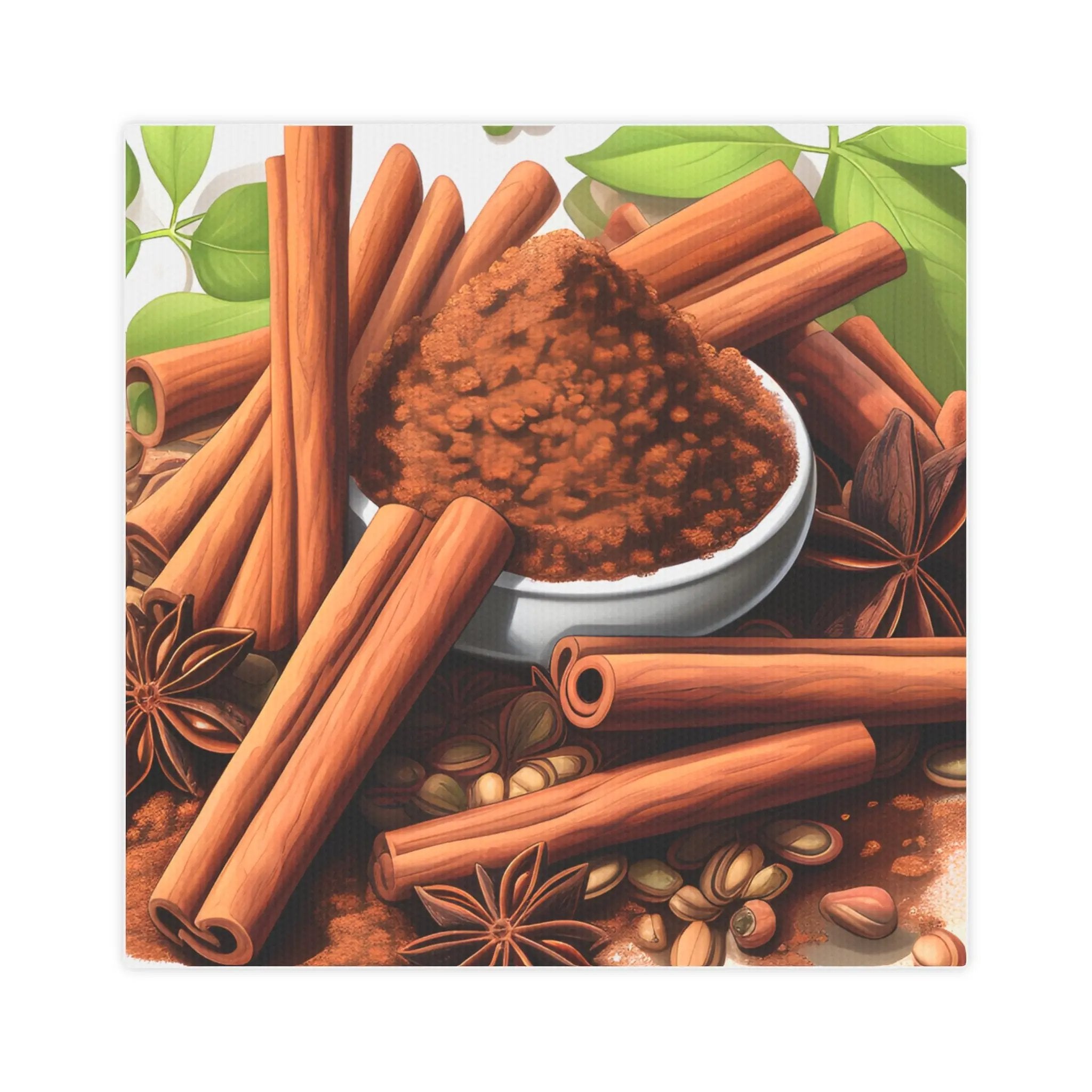 Canvas Gallery Wraps | a painting of cinnamon sticks and spices