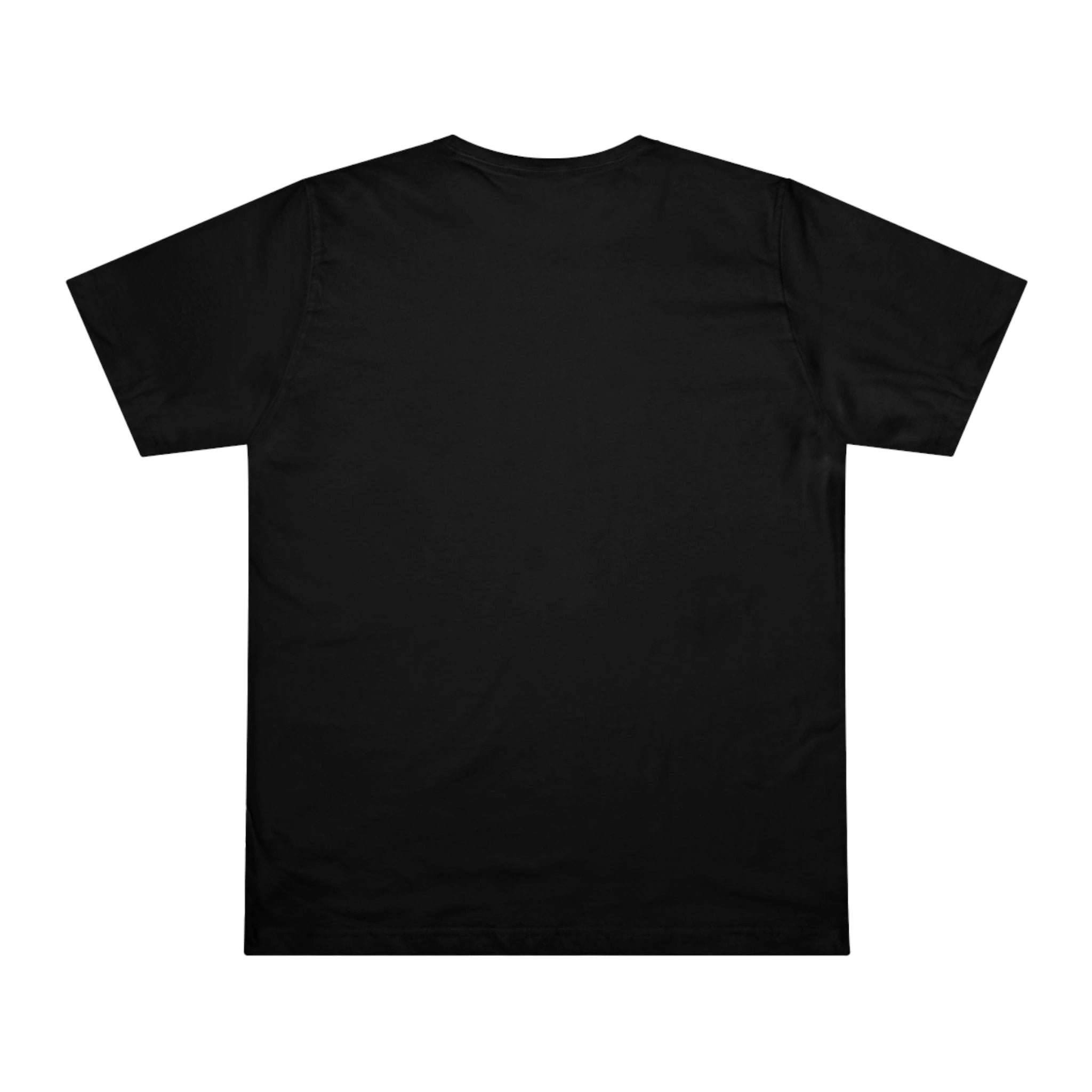 graphic men shirt | a black t - shirt on a white background