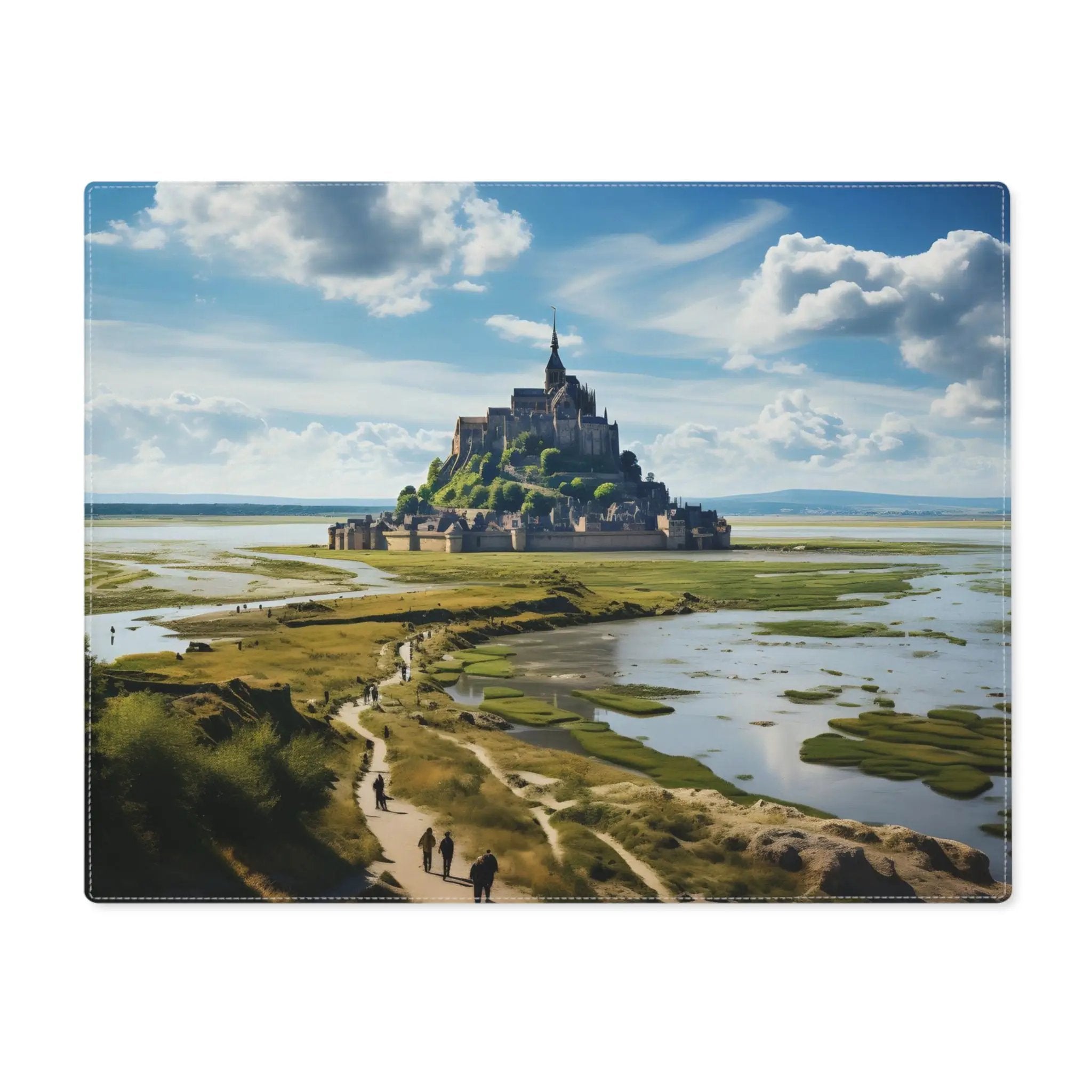 Placemat | a painting of a castle on top of a hill