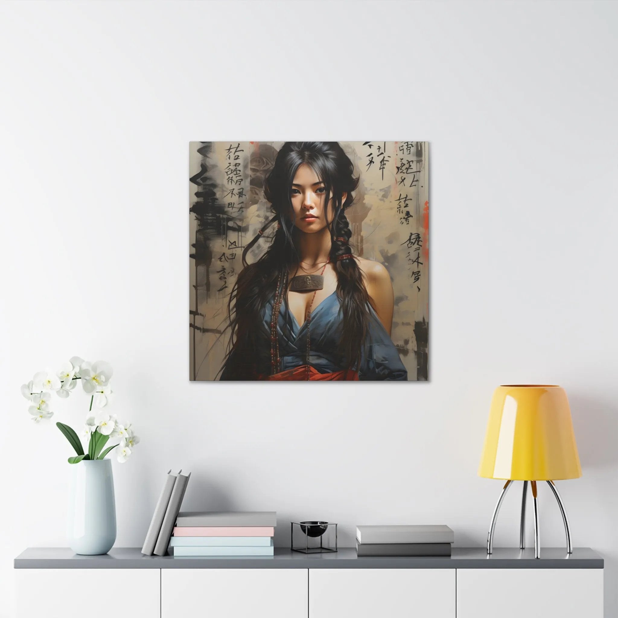 Canvas Gallery Wraps | a painting of a woman with long hair