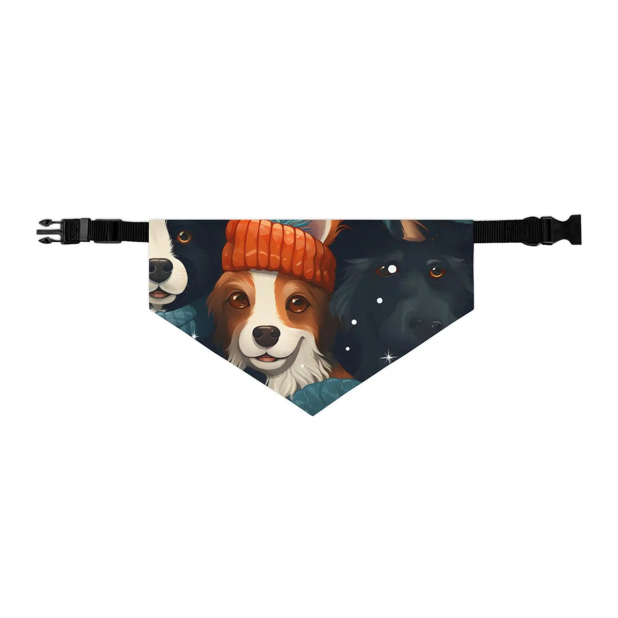 Pet Bandana | a dog wearing a red hat and scarf