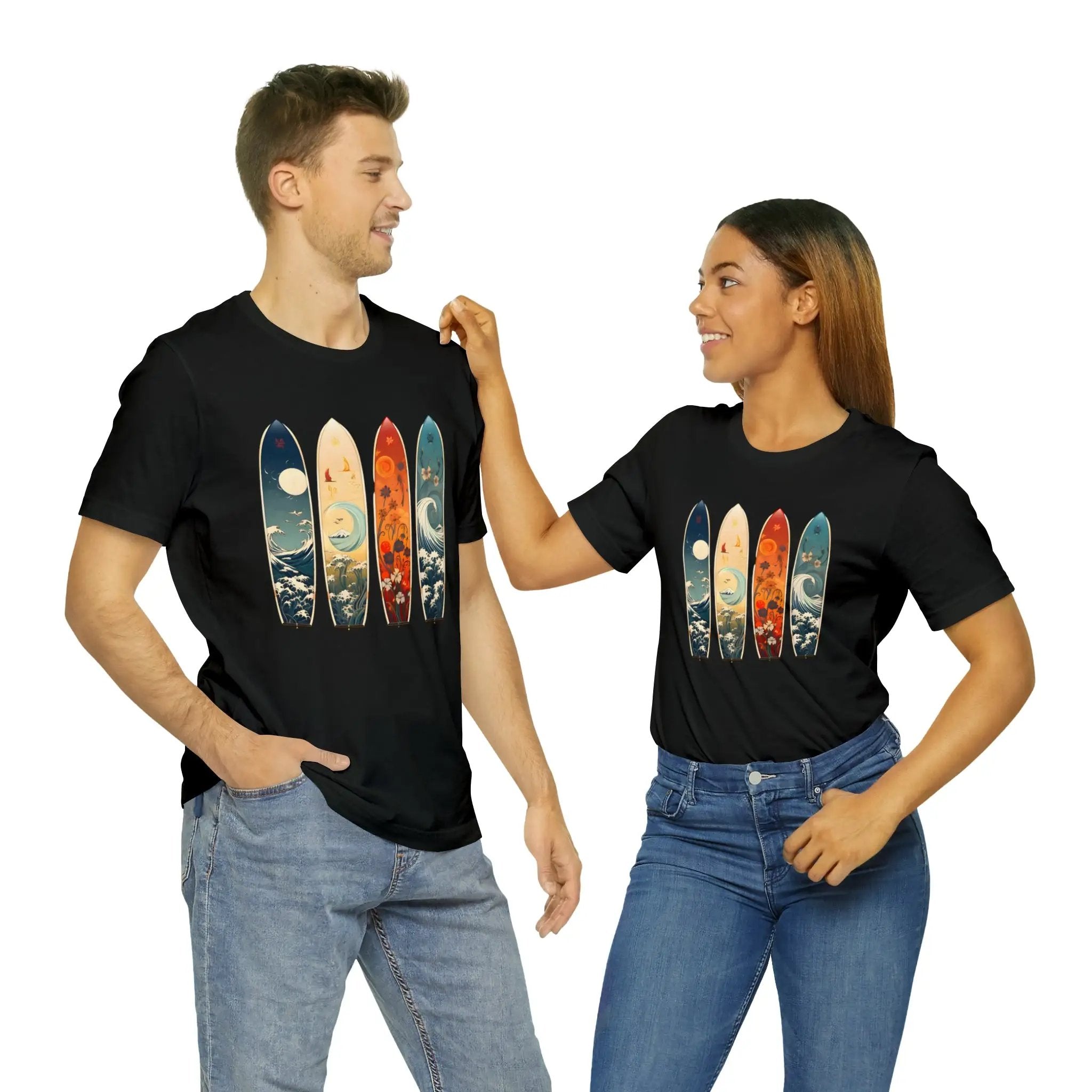 Couple t shirt | a man and a woman standing next to each other