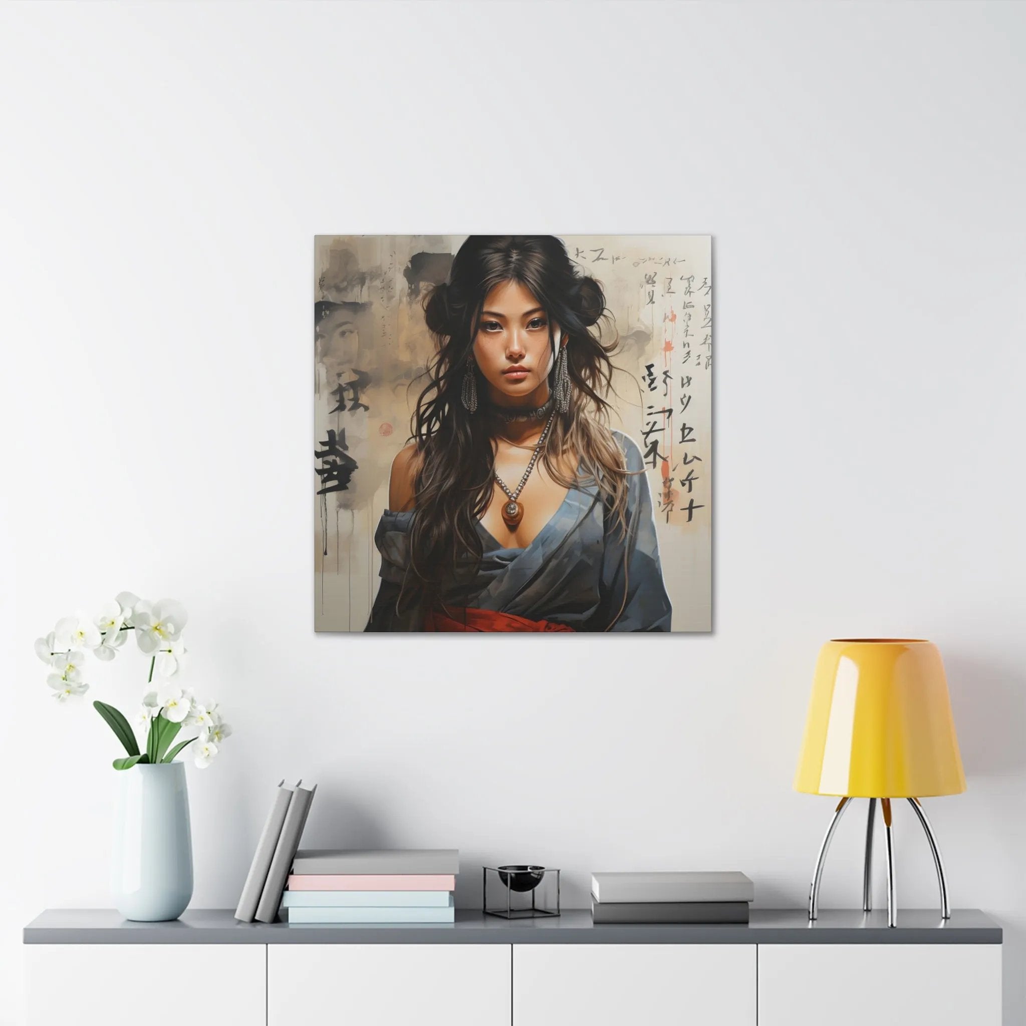 Canvas Gallery Wraps | a painting of a woman with long hair