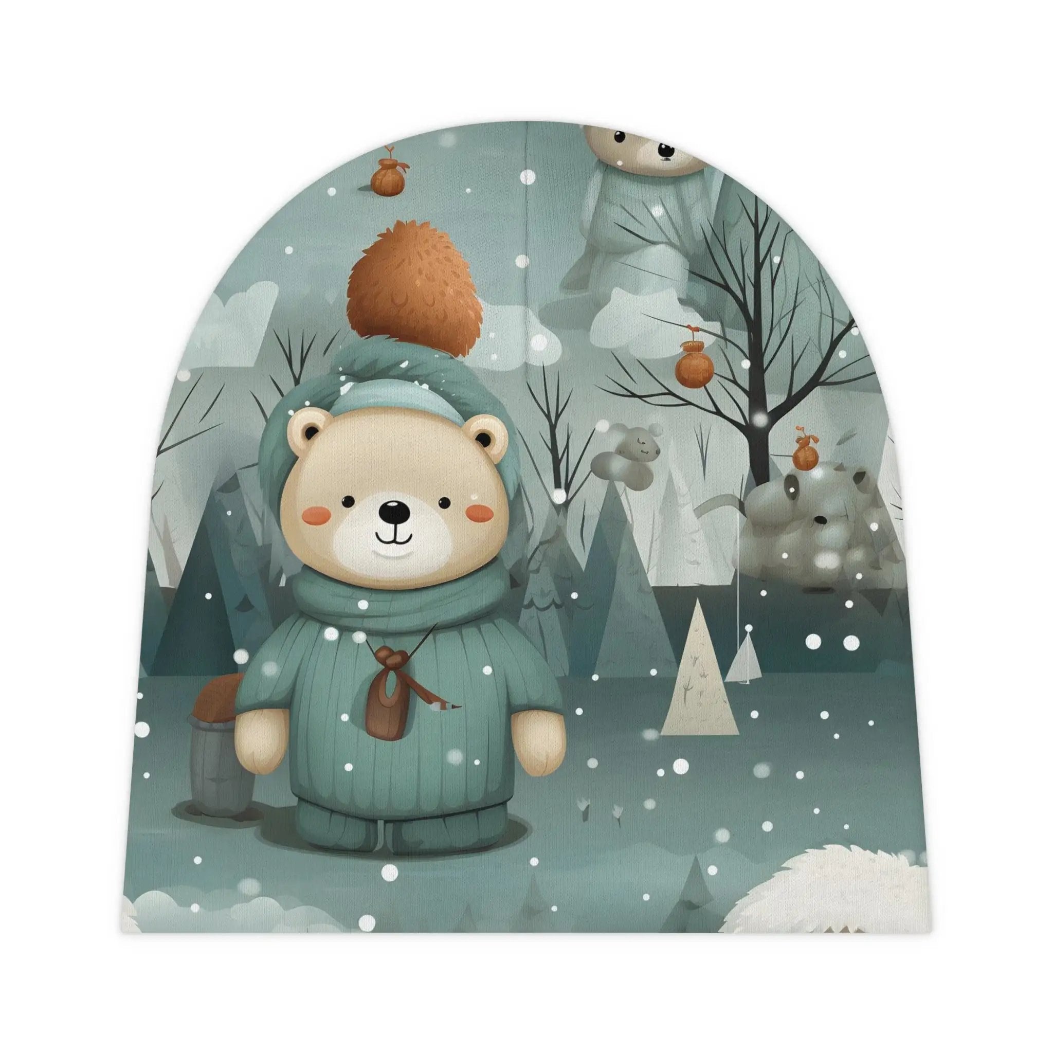 Baby Beanie | a picture of a bear wearing a hat and coat