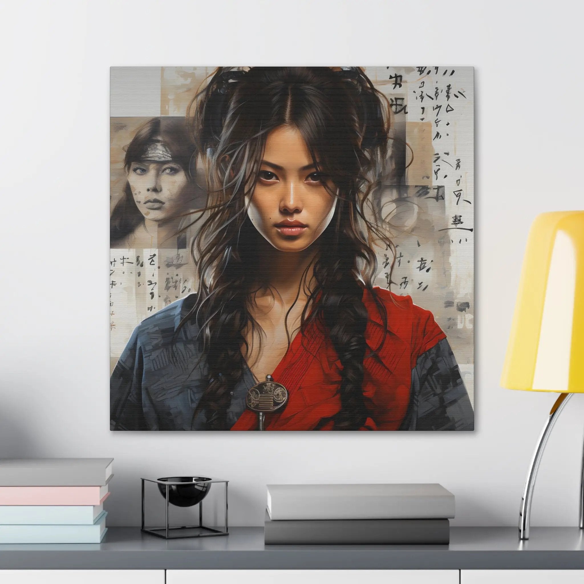 Canvas Gallery Wraps | Beautiful Kimono | a painting of a woman with long hair