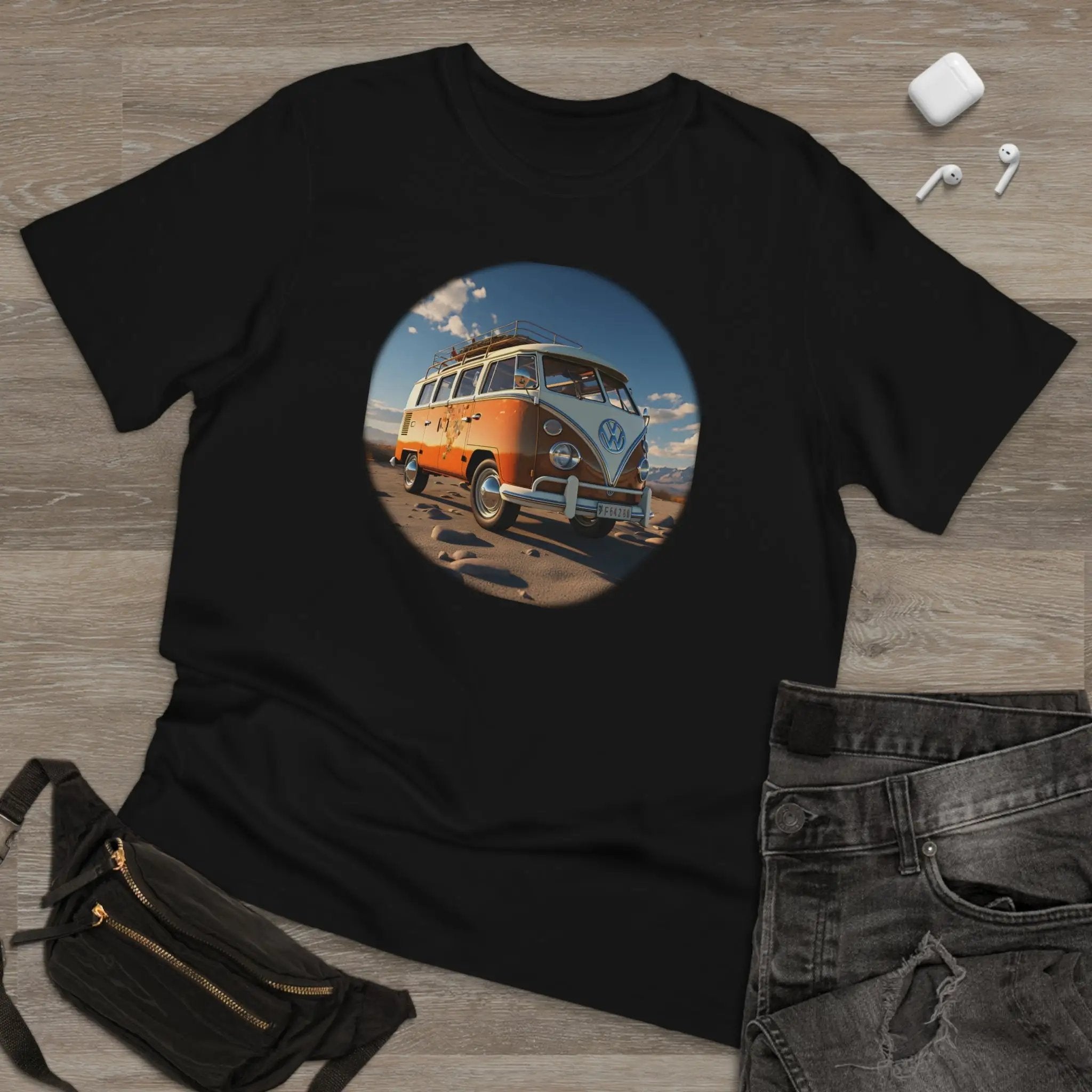 graphic men shirt | a t - shirt with a picture of a bus on it