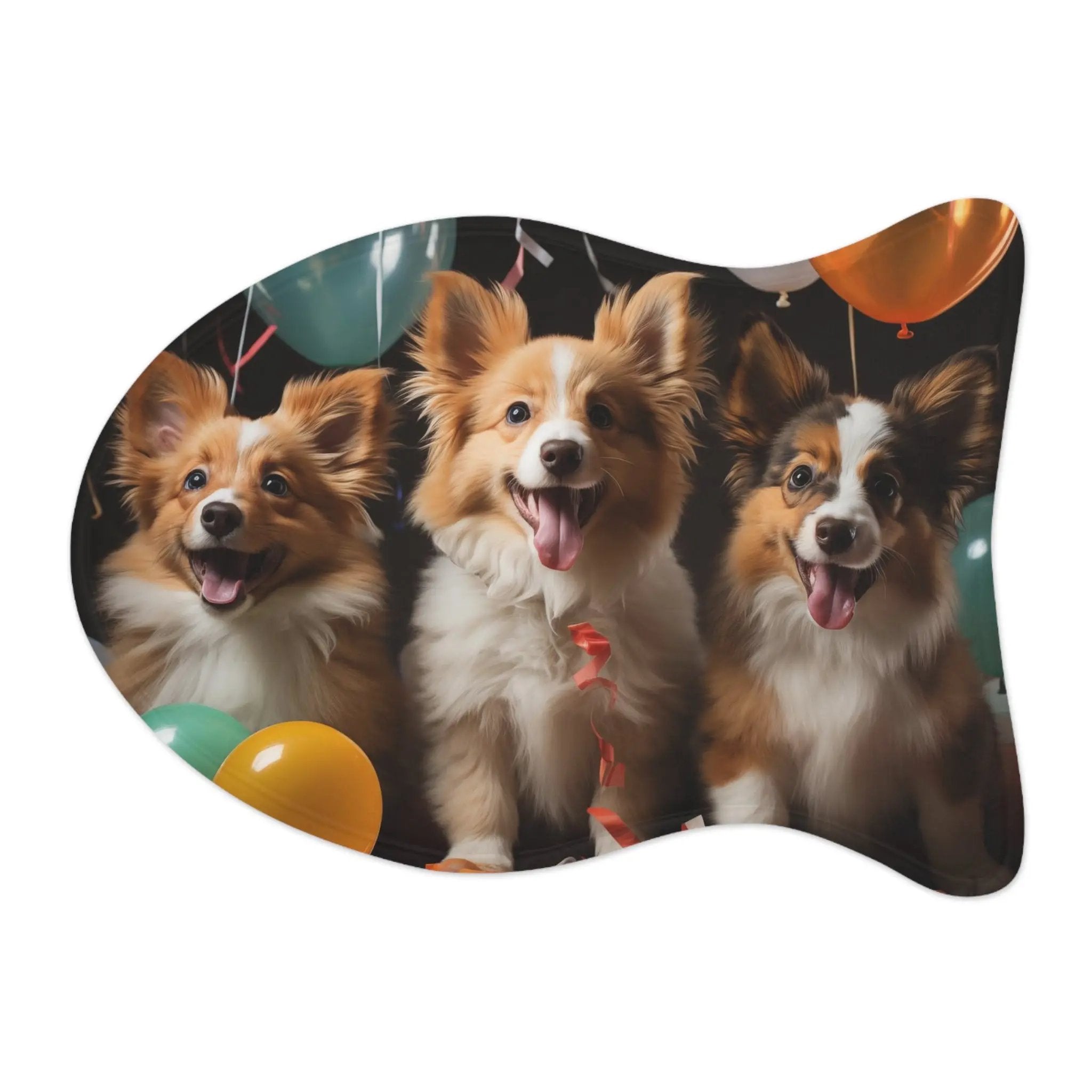 Pet Feeding Mats | a group of three dogs standing next to each other