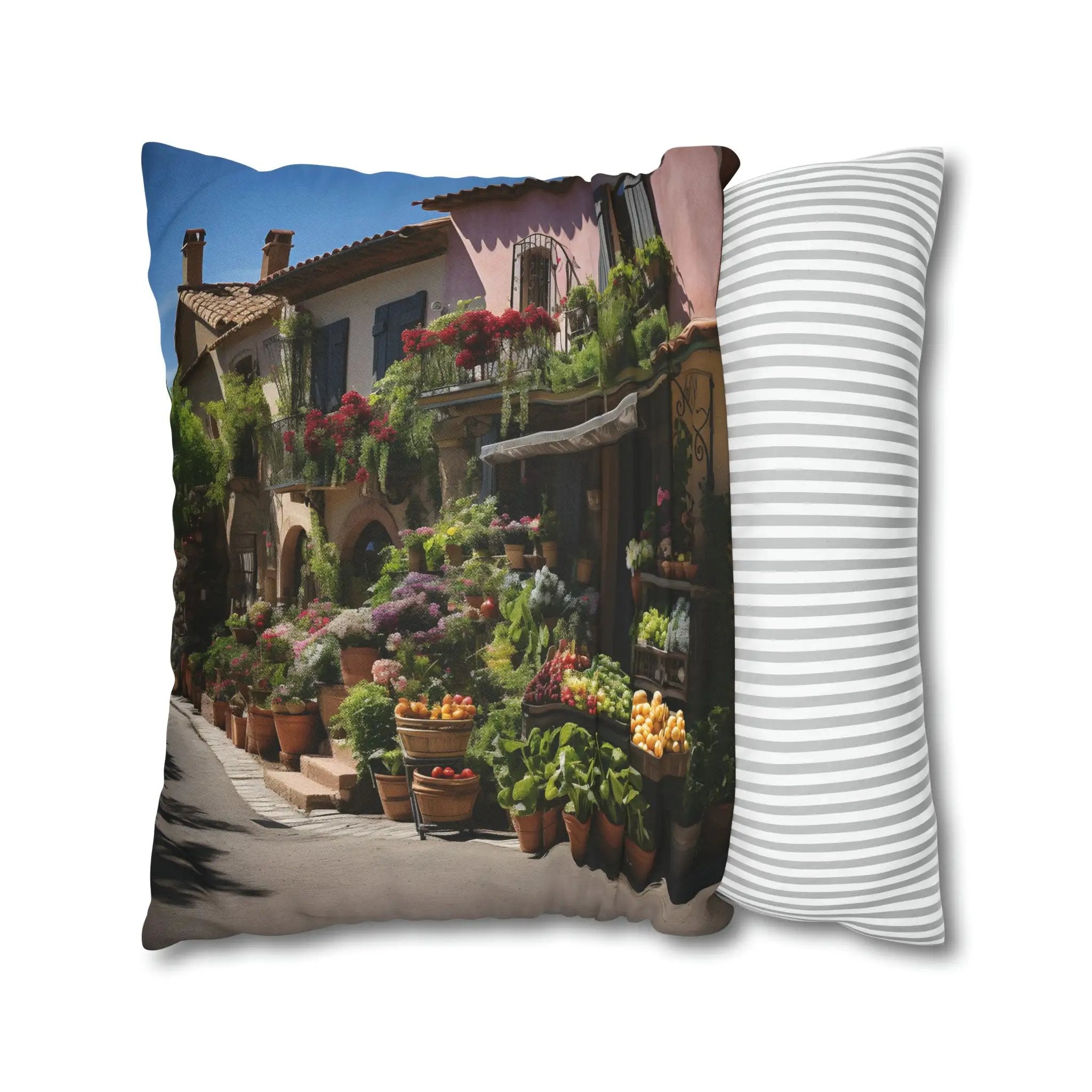 Pillow Sham | The Traditional Markets of Provence | A Feast for the Senses | Pastel Flower Pillow Case