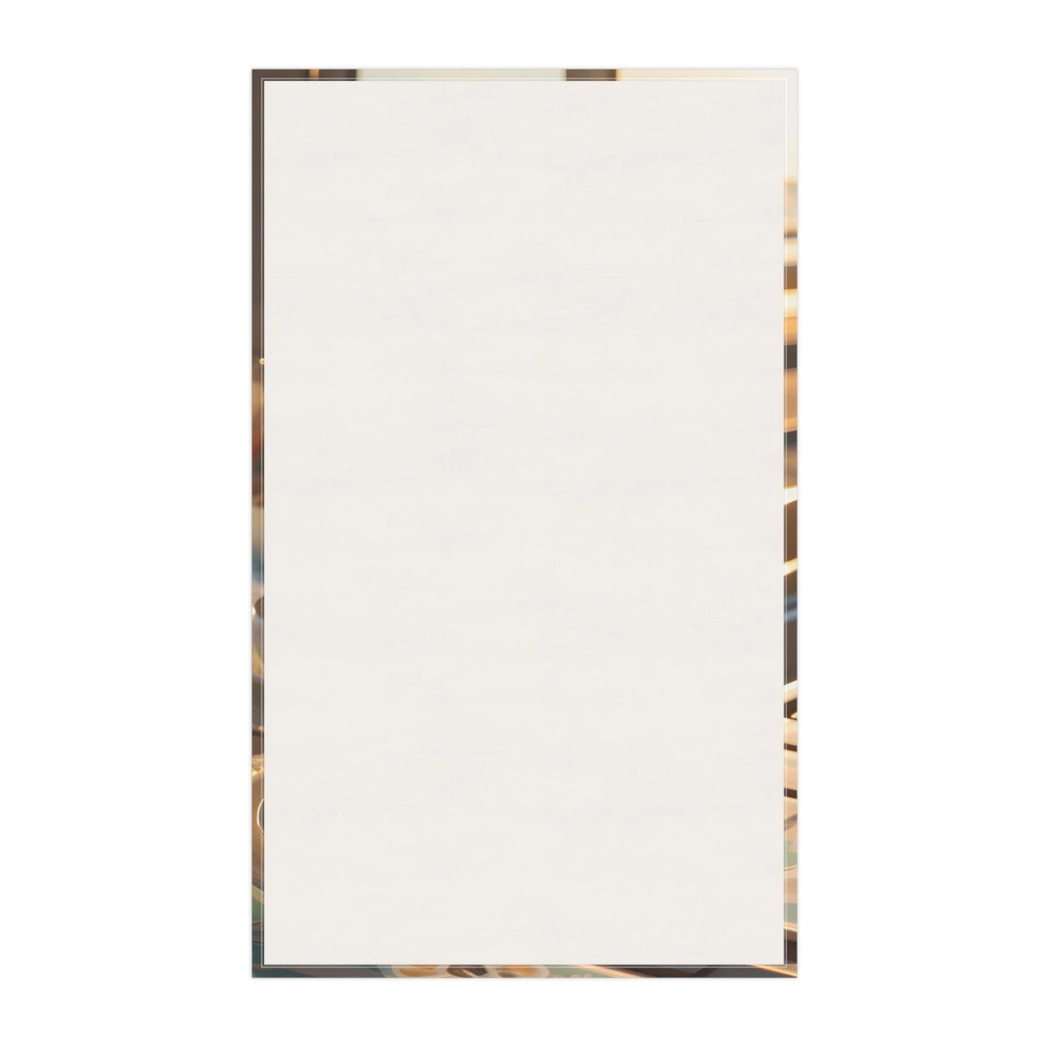 Kitchen Towel | a white sheet of paper with a brown border