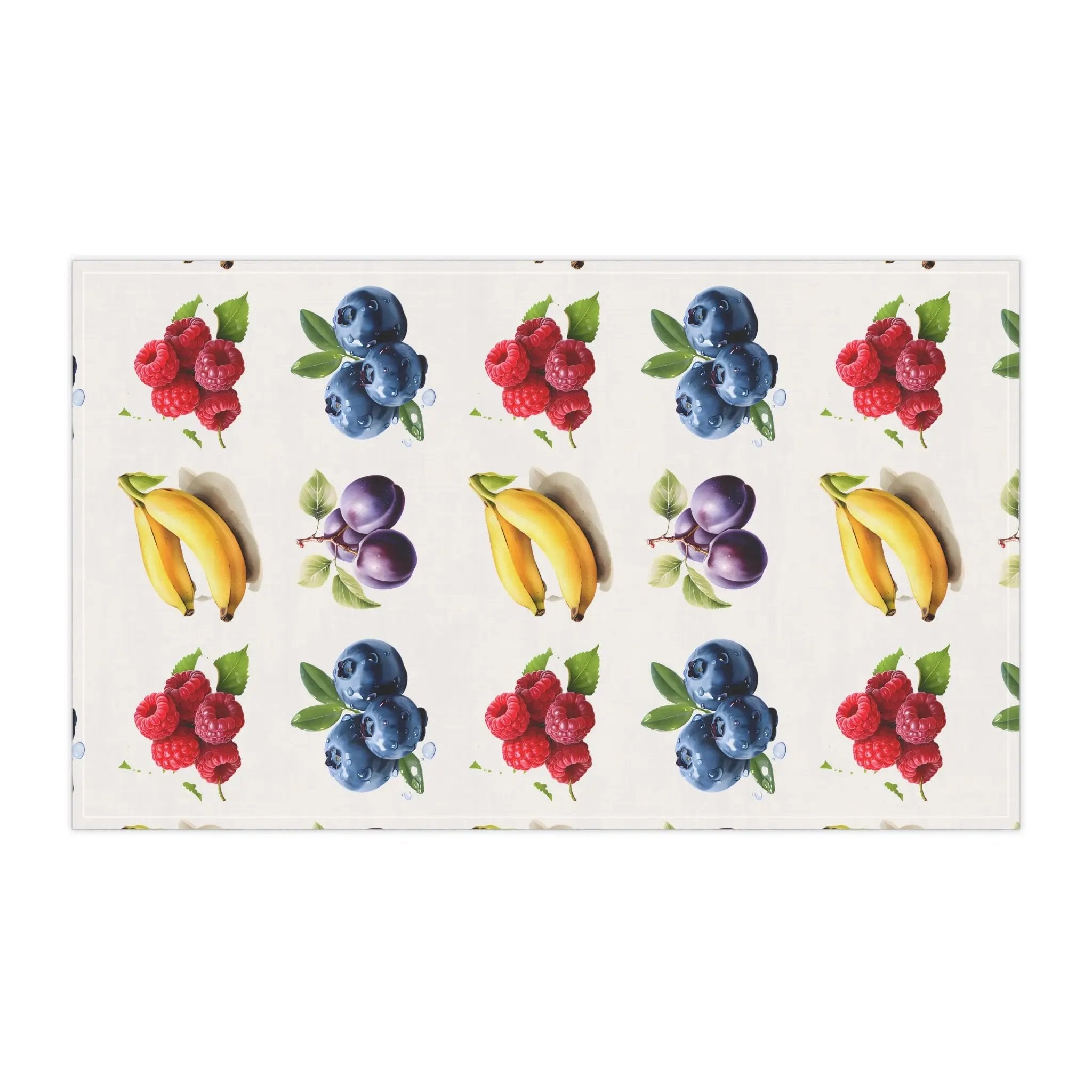 Kitchen Towel | a pattern of fruit and berries on a white background